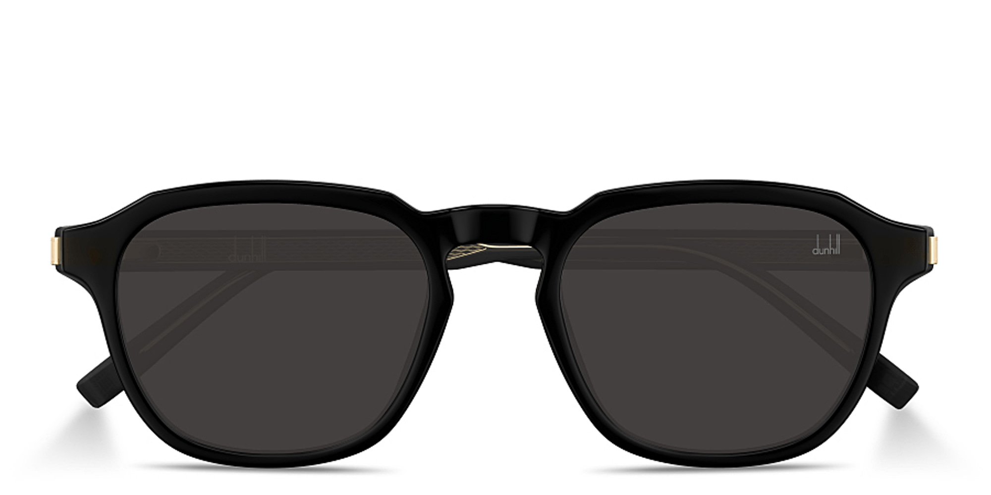 Shop Dunhill Rollagas Acetate Irregular Sunglasses in Black online.