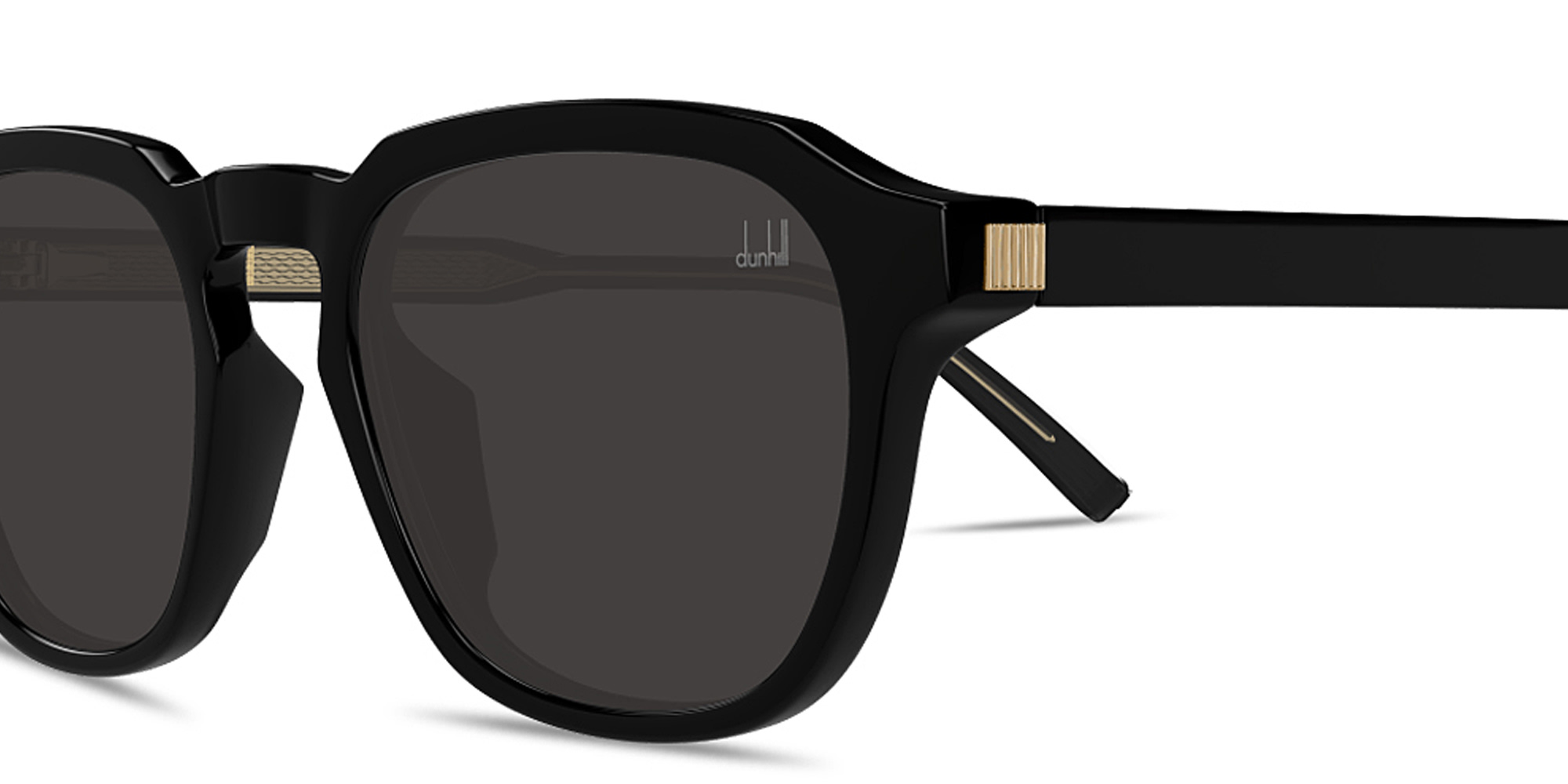 Shop Dunhill Rollagas Acetate Irregular Sunglasses in Black online.