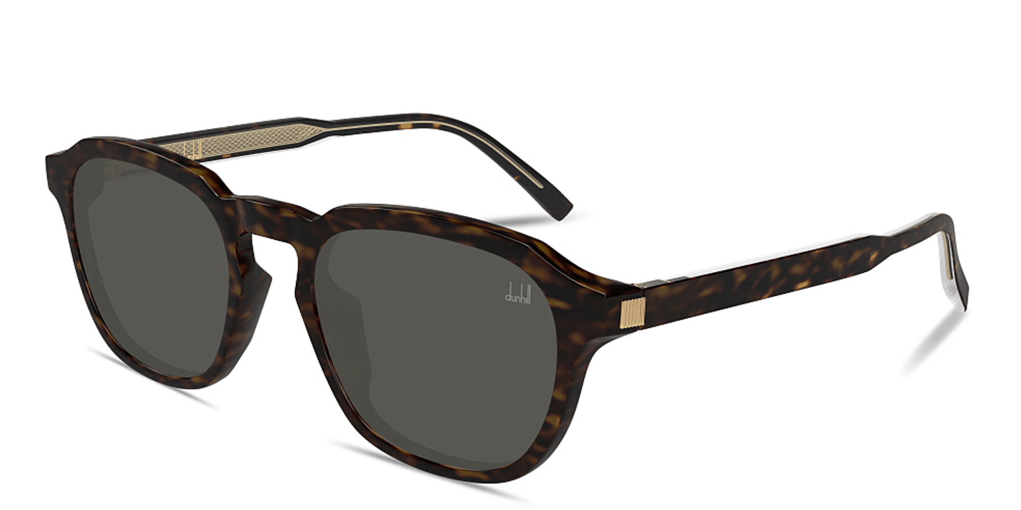 Shop Dunhill Rollagas Acetate Irregular Sunglasses in Havana online.