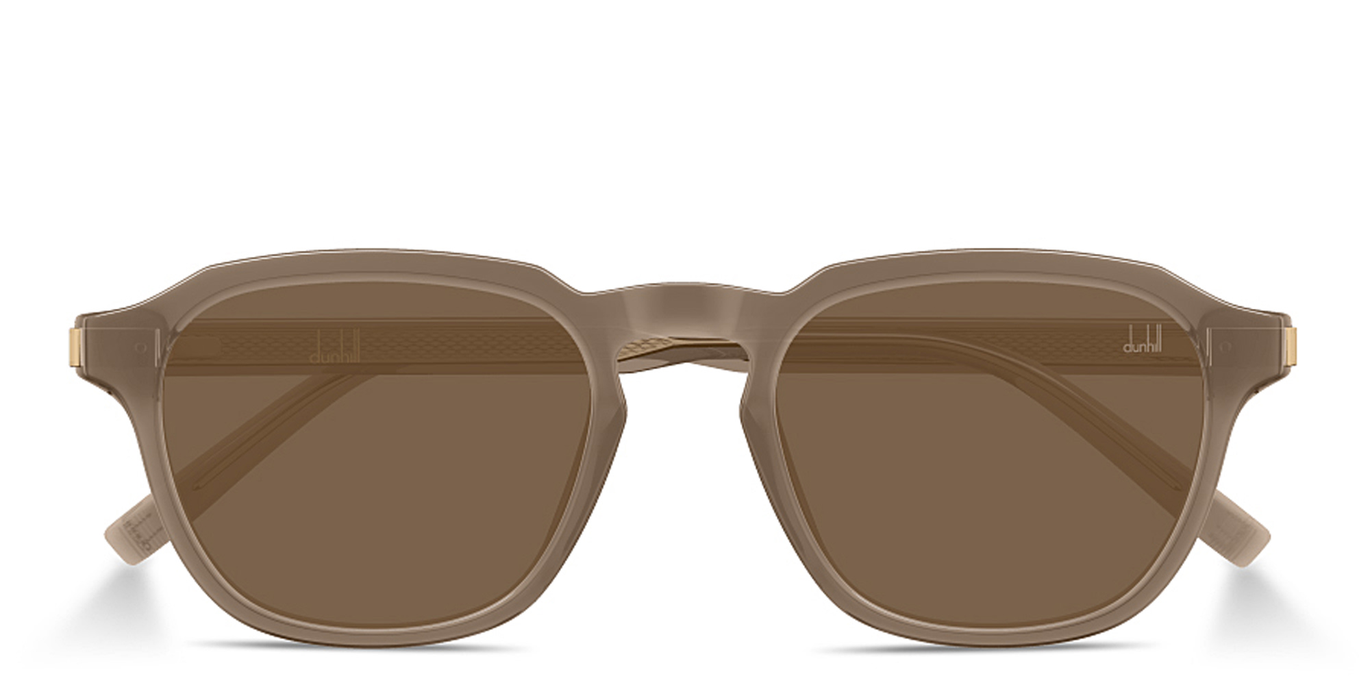 Shop Dunhill Rollagas Acetate Irregular Sunglasses in Brown online.