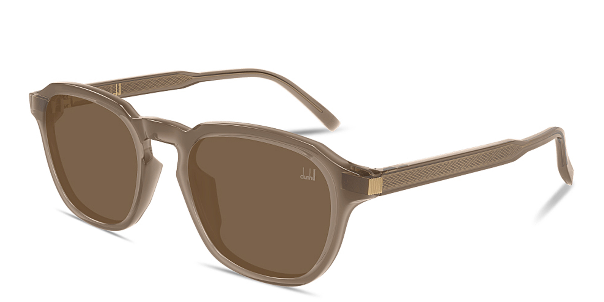 Shop Dunhill Rollagas Acetate Irregular Sunglasses in Brown online.