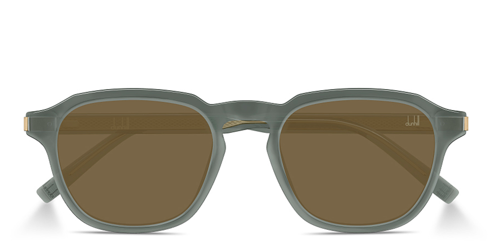 Shop Dunhill Rollagas Acetate Irregular Sunglasses in Grey online.