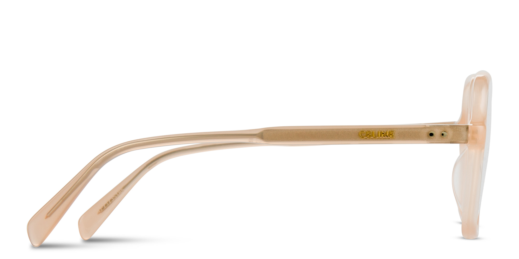 Shop CELINE CELINE Thin Geometric Eyeglasses in Rose Gold online.