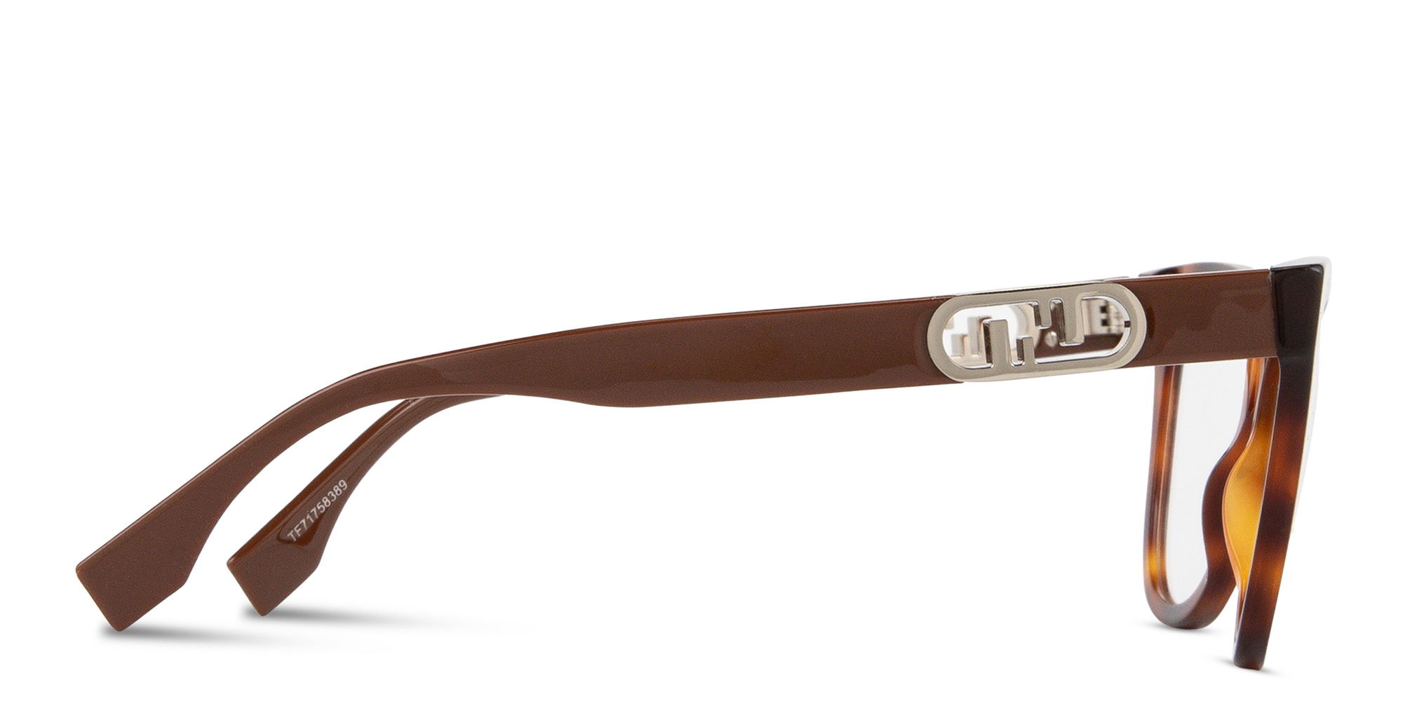 Shop FENDI O'Lock Cat-Eye Eyeglasses in Dark Havana online.