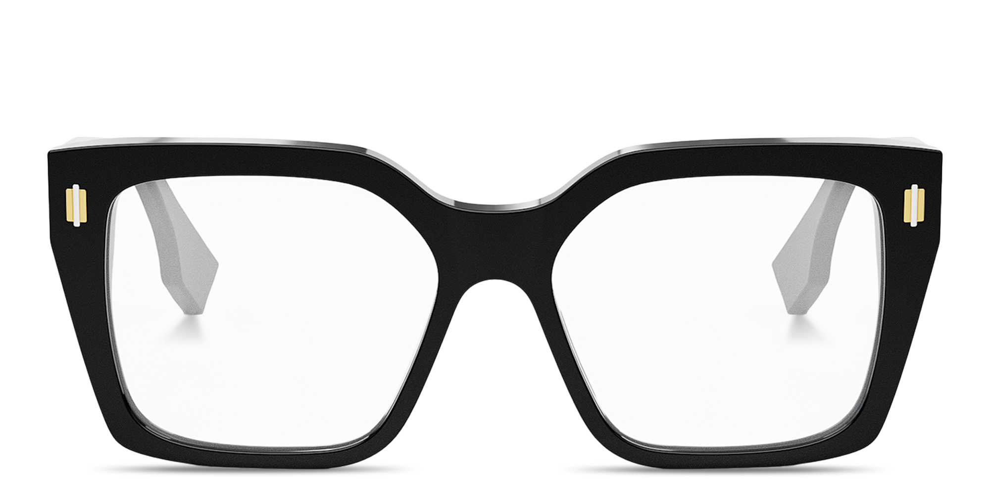 Shop FENDI Roma Square Eyeglasses in Black online.