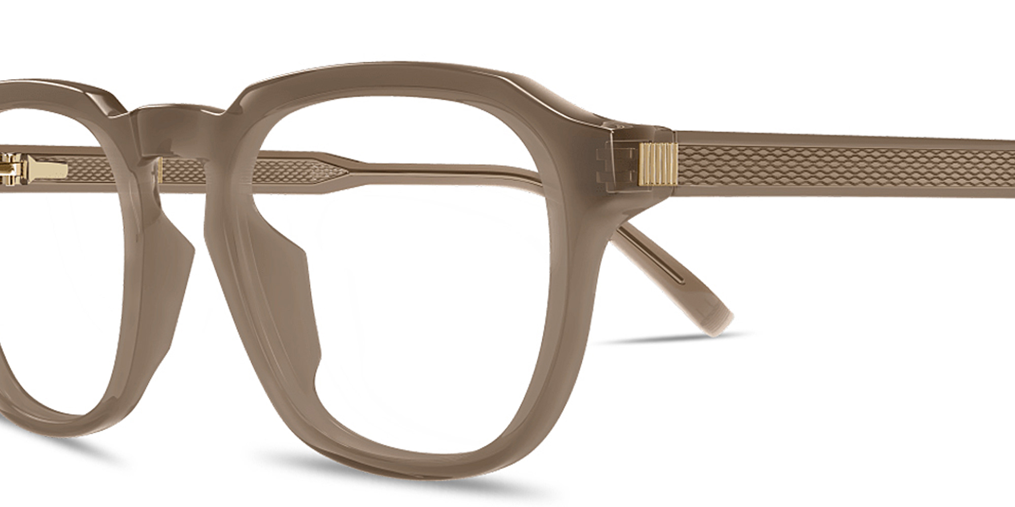 Shop Dunhill Rollagas Acetate Panthos Eyeglasses in Transparent Brown online.