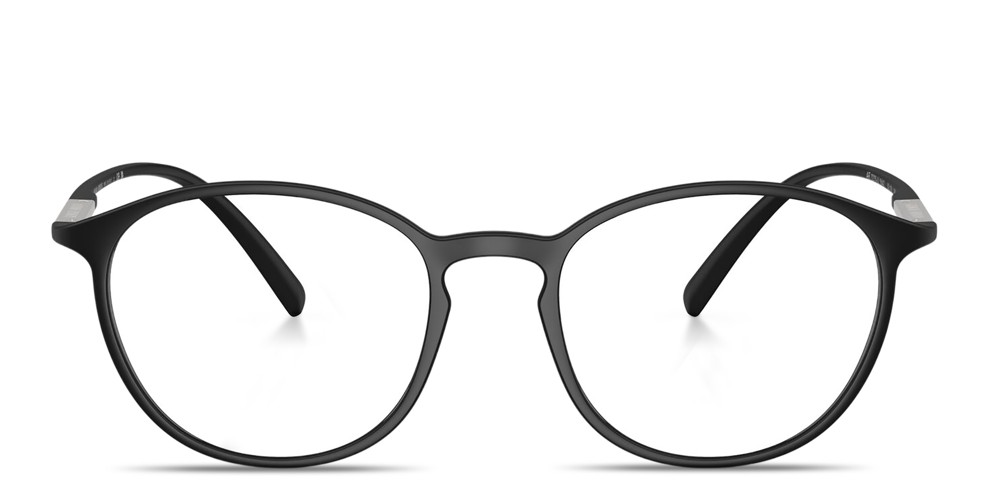 Shop GIORGIO ARMANI Engraved Logo Panthos Eyeglasses in Black online.