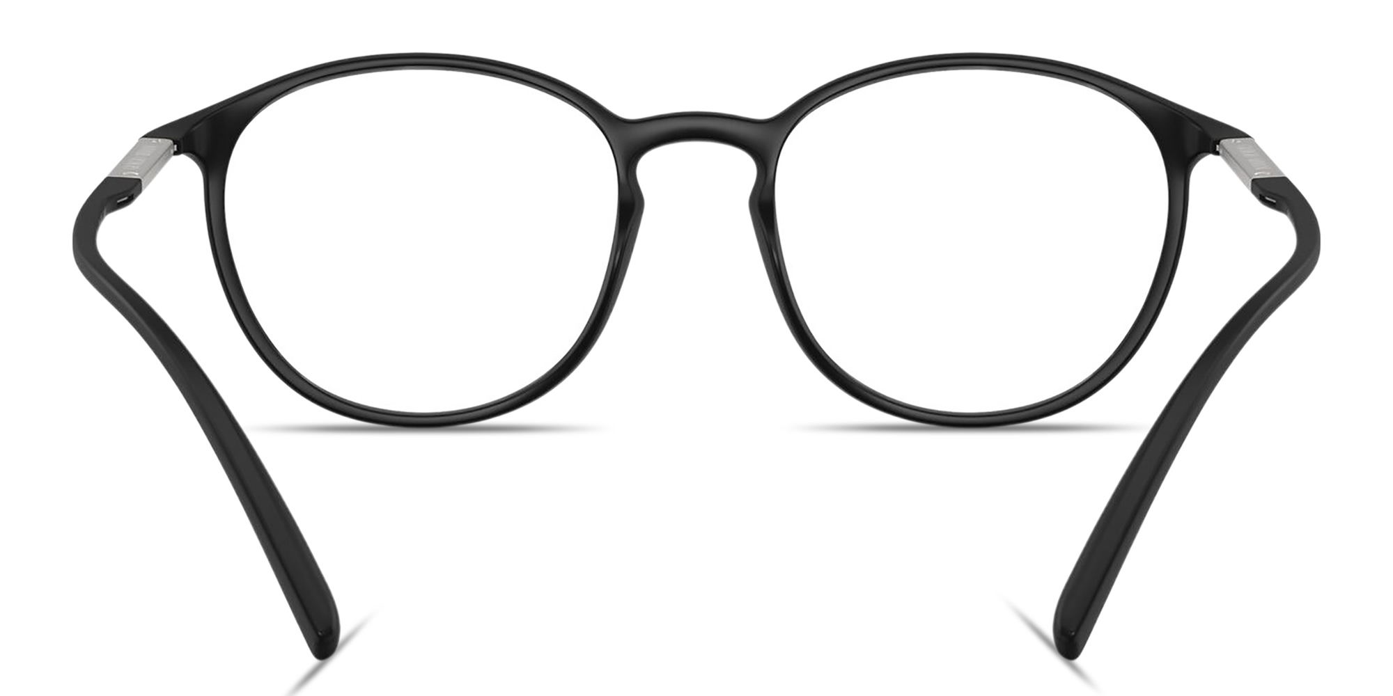 Shop GIORGIO ARMANI Engraved Logo Panthos Eyeglasses in Black online.