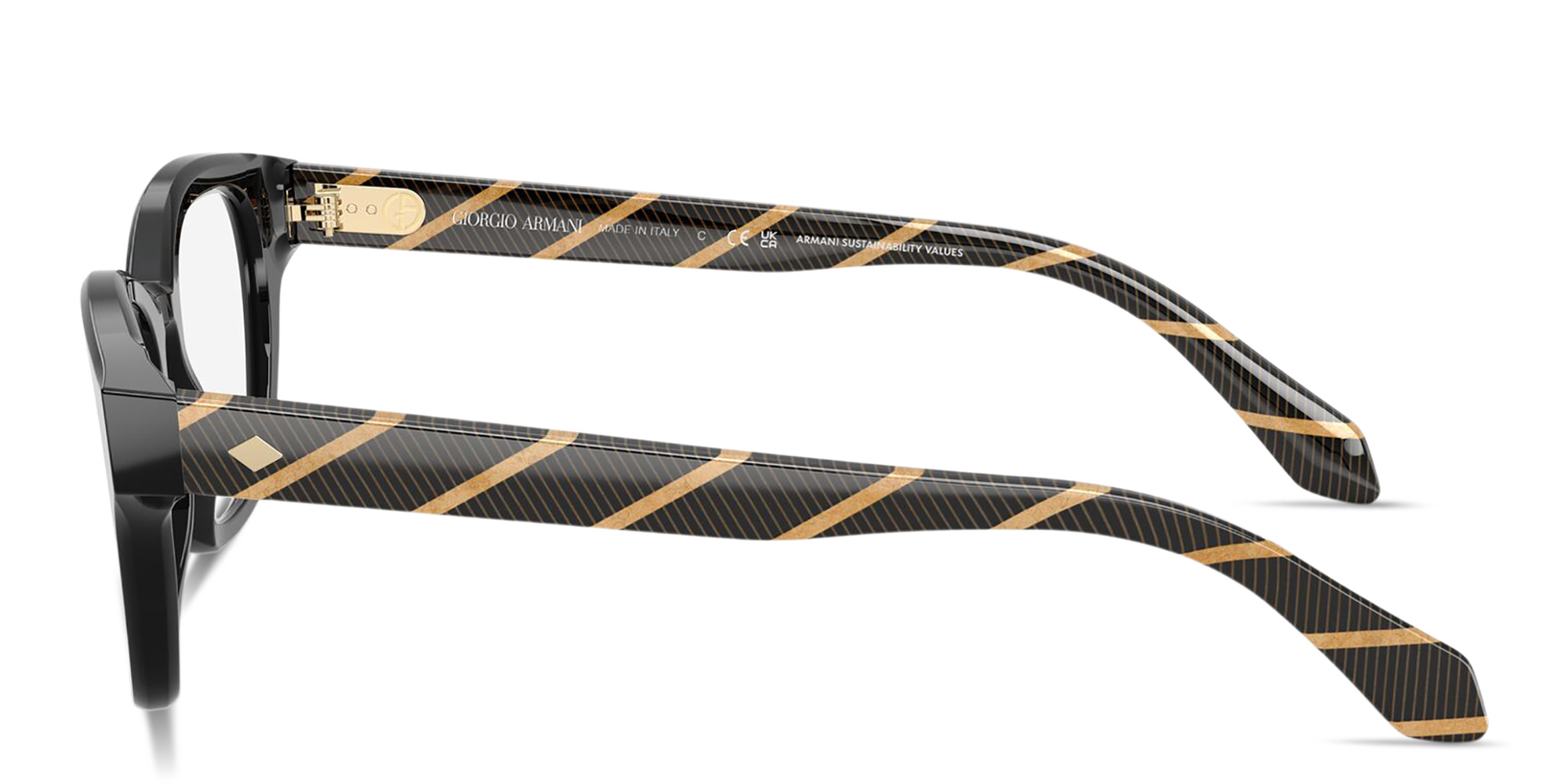 Shop GIORGIO ARMANI Pillow Eyeglasses in Black online.