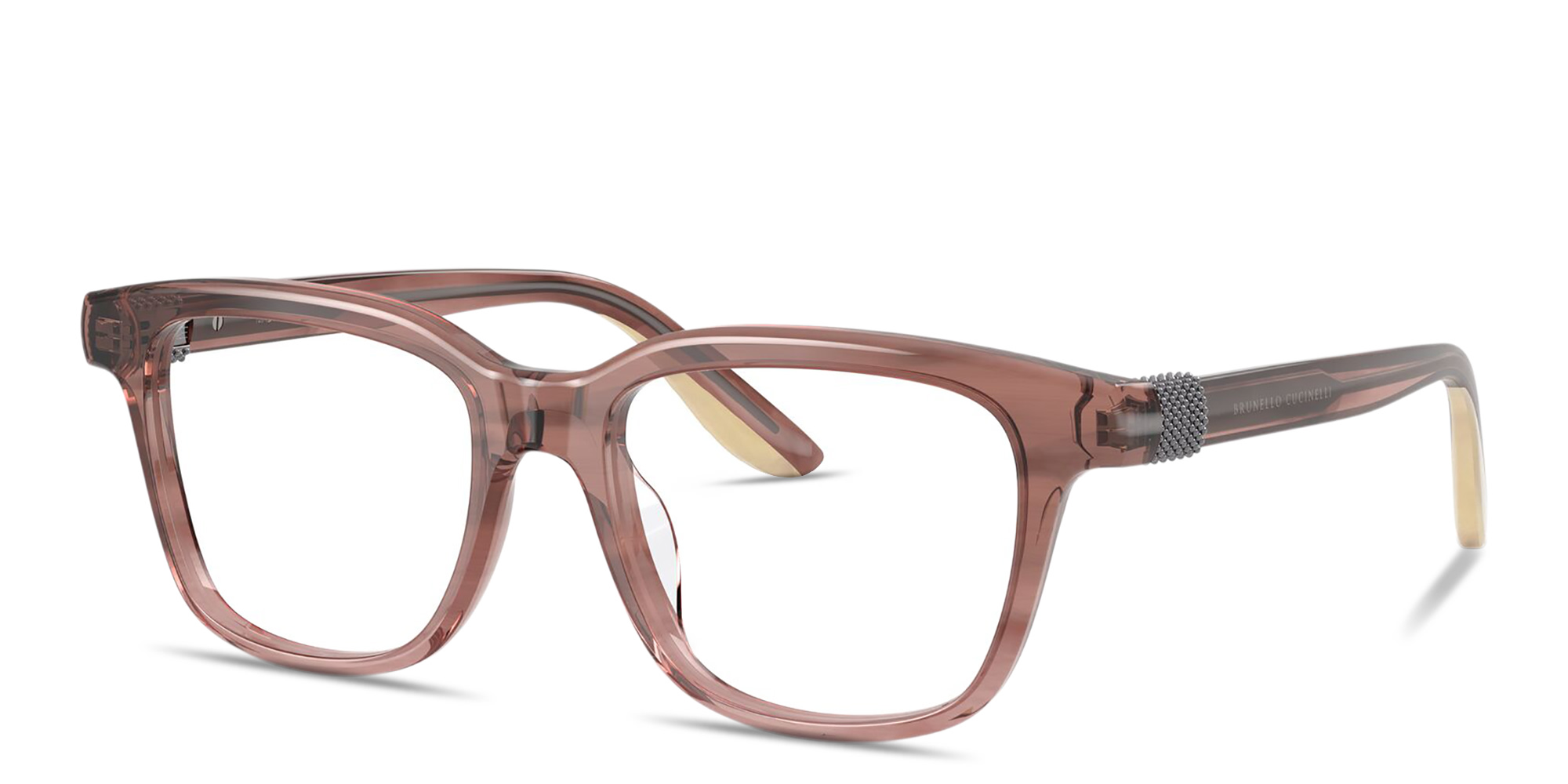 Shop BRUNELLO CUCINELLI Square Eyeglasses in Brown online.