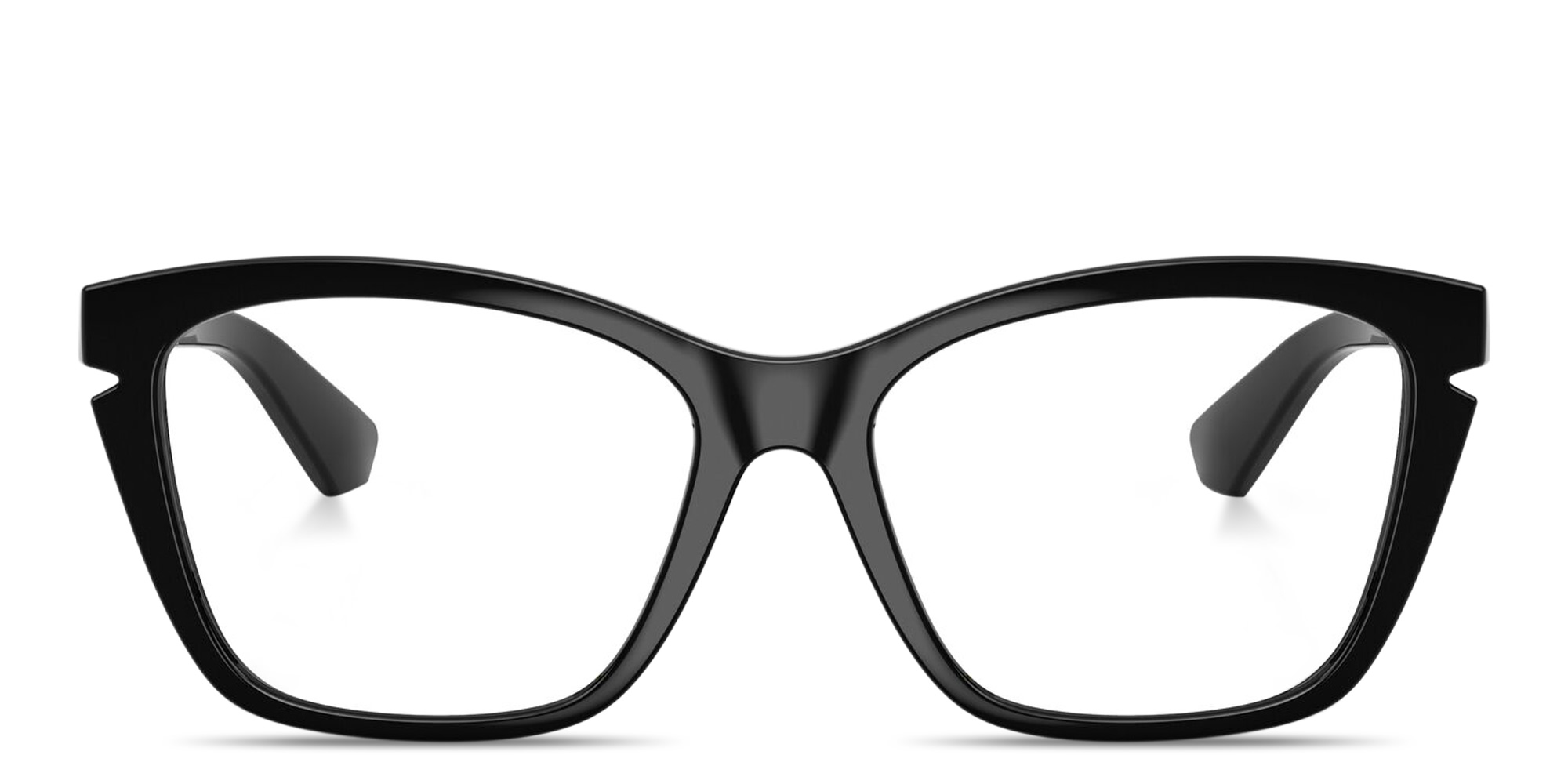 Shop BURBERRY Engraved Logo Cat-Eye Eyeglasses in Black online.