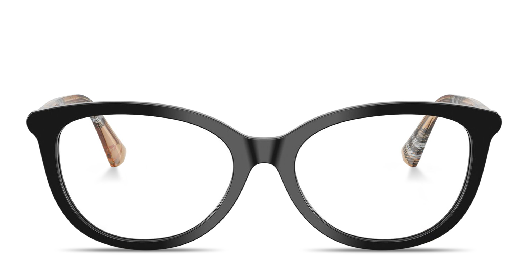 Shop BURBERRY Vintage Check Cat-Eye Eyeglasses in Black online.