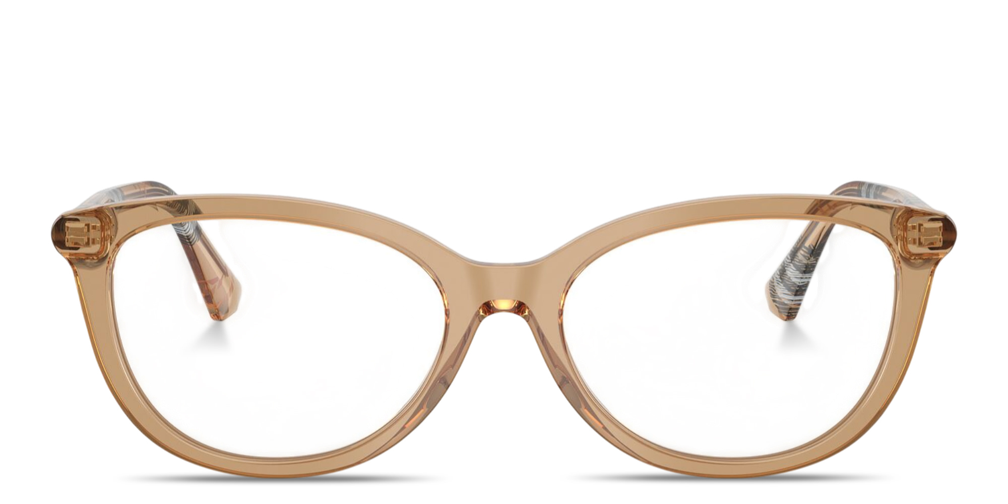 Shop BURBERRY Vintage Check Cat-Eye Eyeglasses in Transparent Beige online.