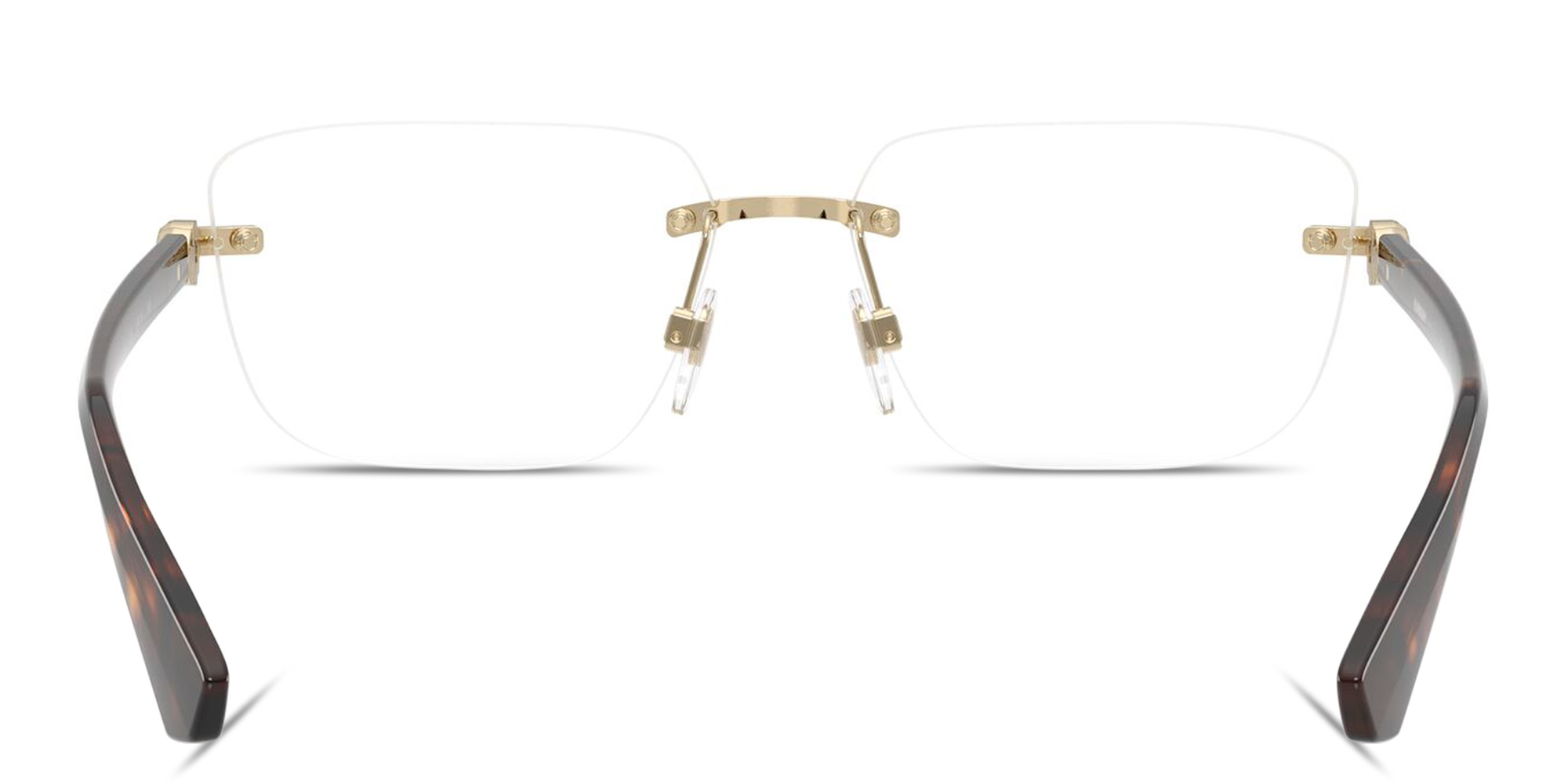 BURBERRY Logo Signature Wide Rimless Rectangle Eyeglasses in Gold – Product Photo 4