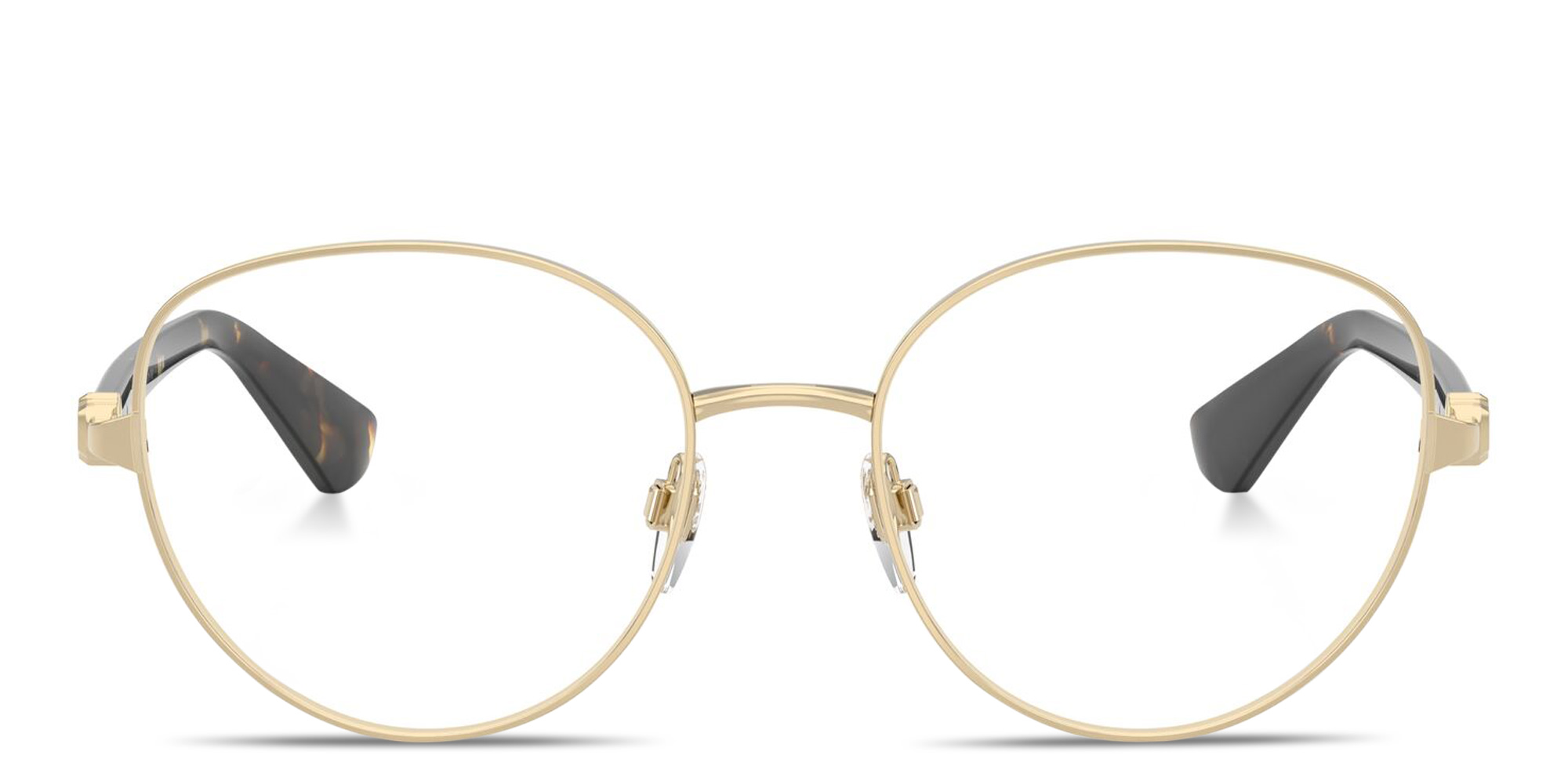Shop BURBERRY Logo Signature Panthos Eyeglasses in Gold online.