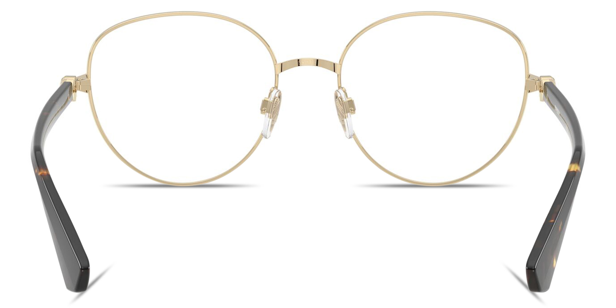 Shop BURBERRY Logo Signature Panthos Eyeglasses in Gold online.