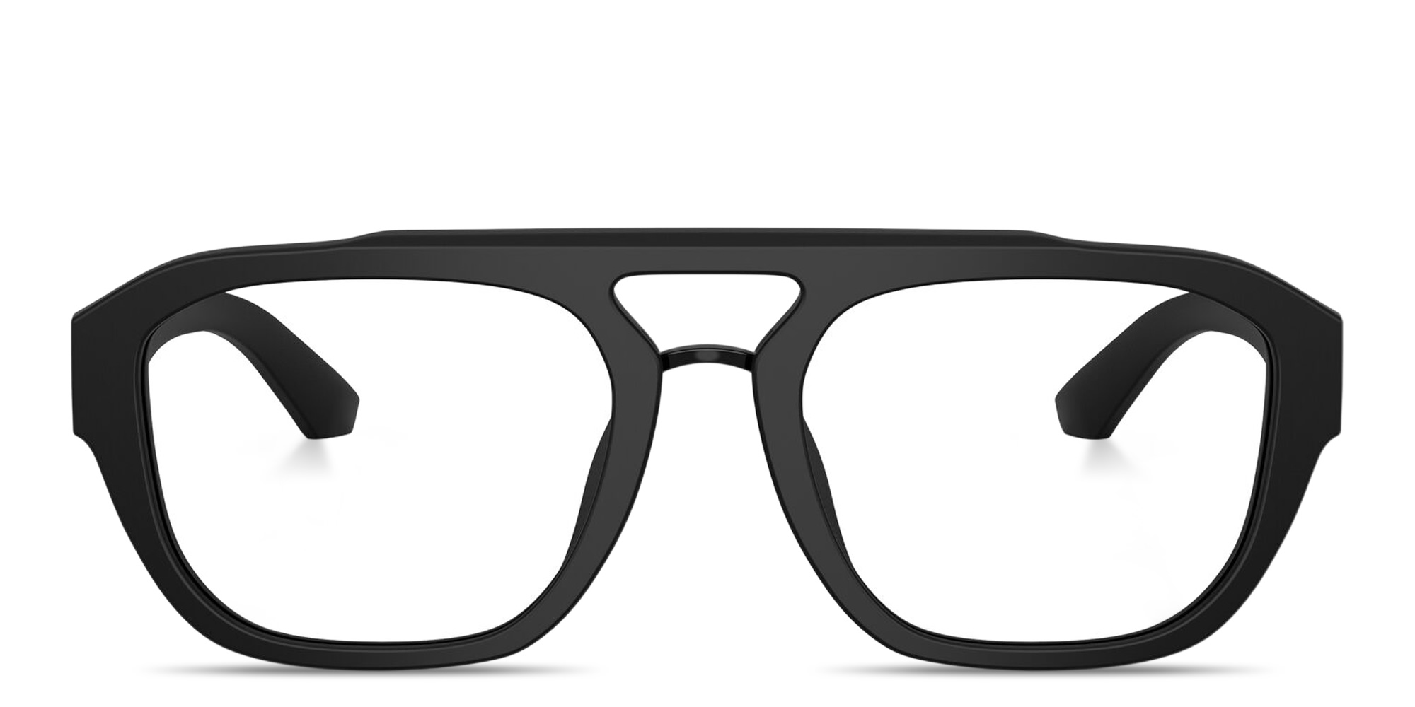 Shop Dolce & Gabbana DG Motif Wide Aviator Eyeglasses in Black online.