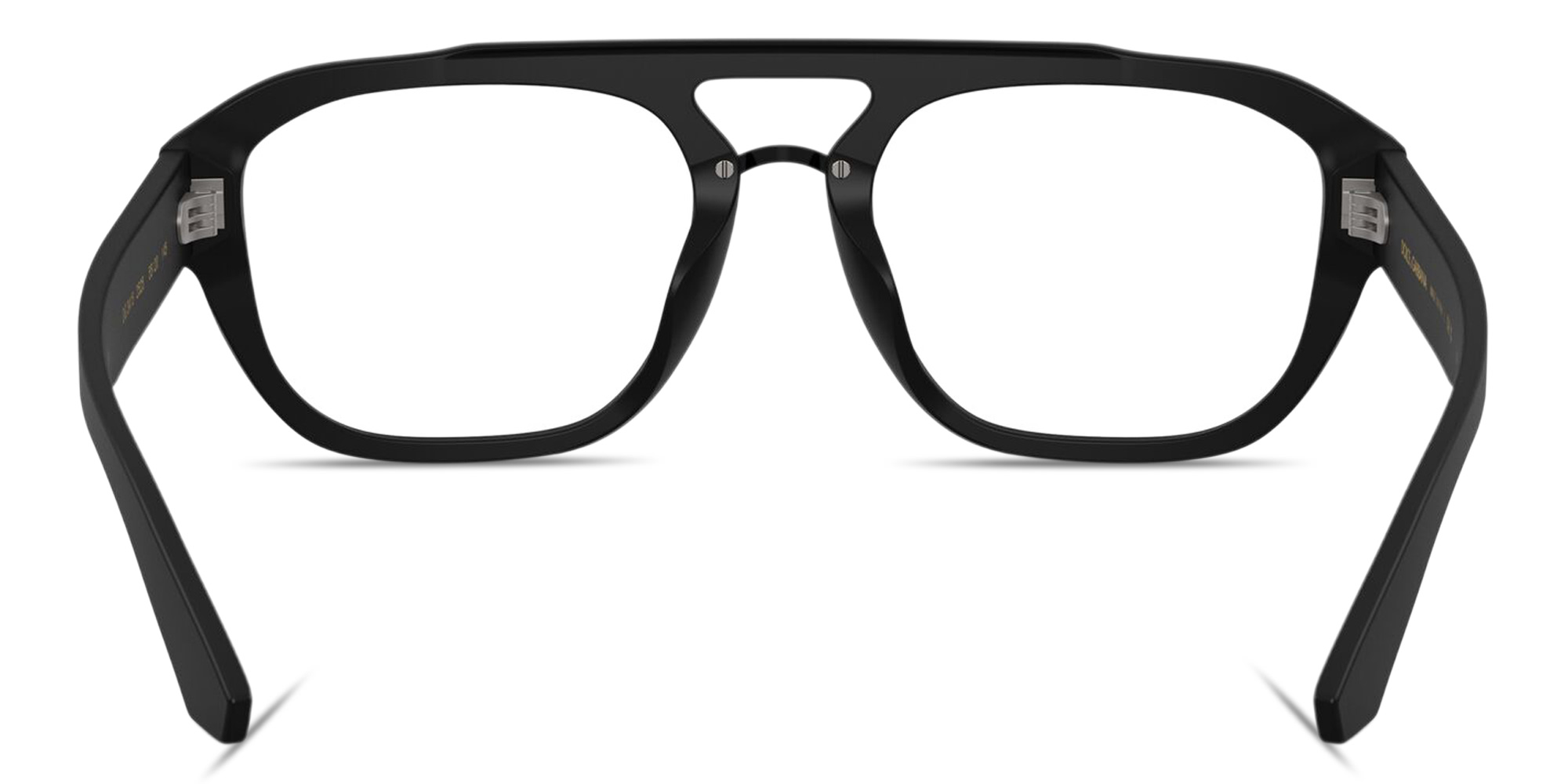 Shop Dolce & Gabbana DG Motif Wide Aviator Eyeglasses in Black online.