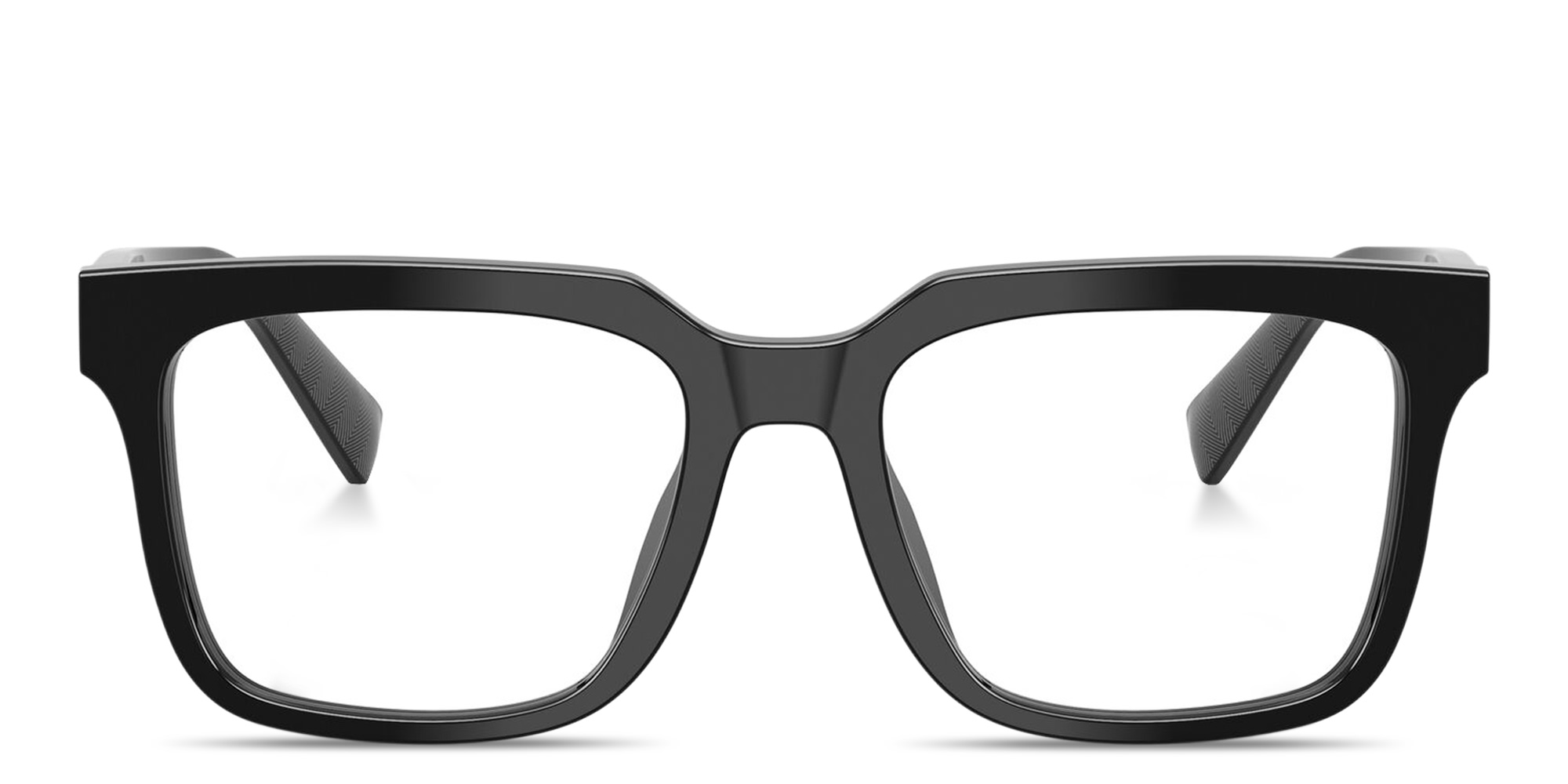 Shop Dolce & Gabbana Logo Lettering Square Eyeglasses in Black online.