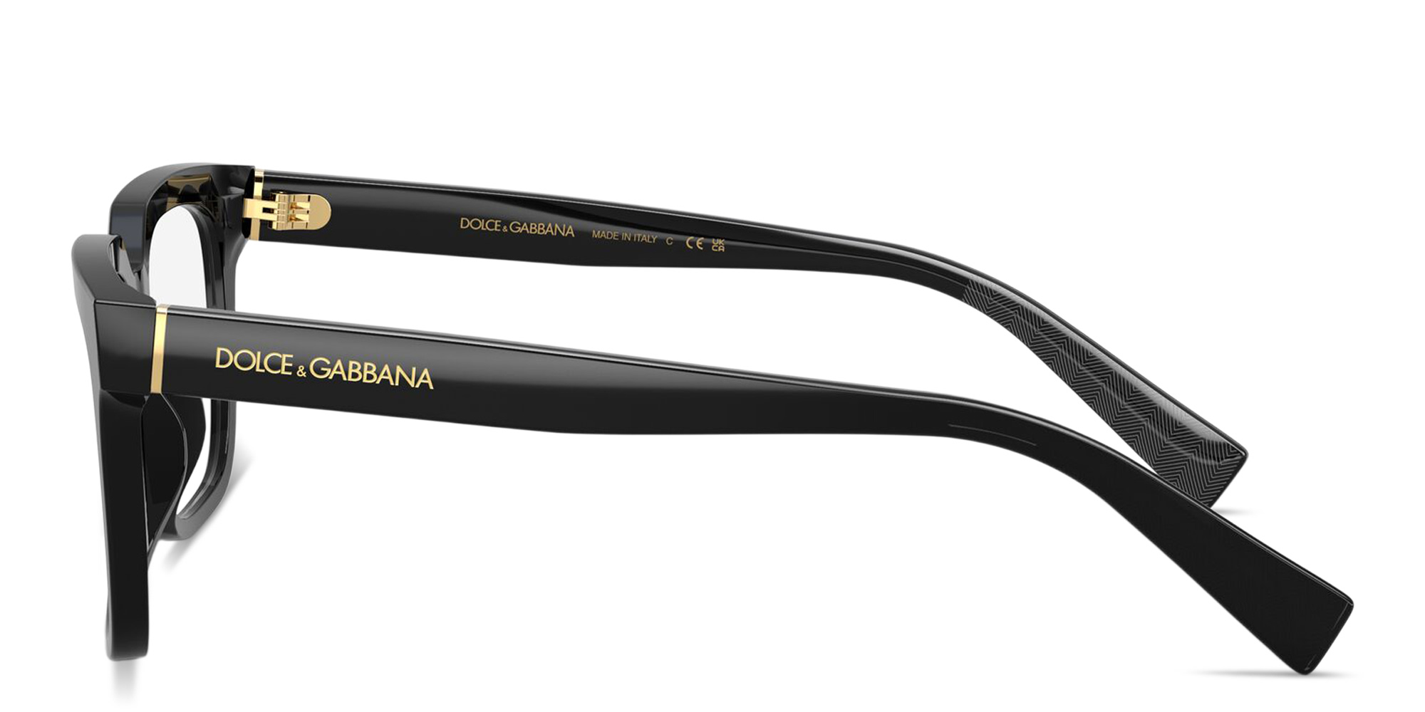 Shop Dolce & Gabbana Logo Lettering Square Eyeglasses in Black online.