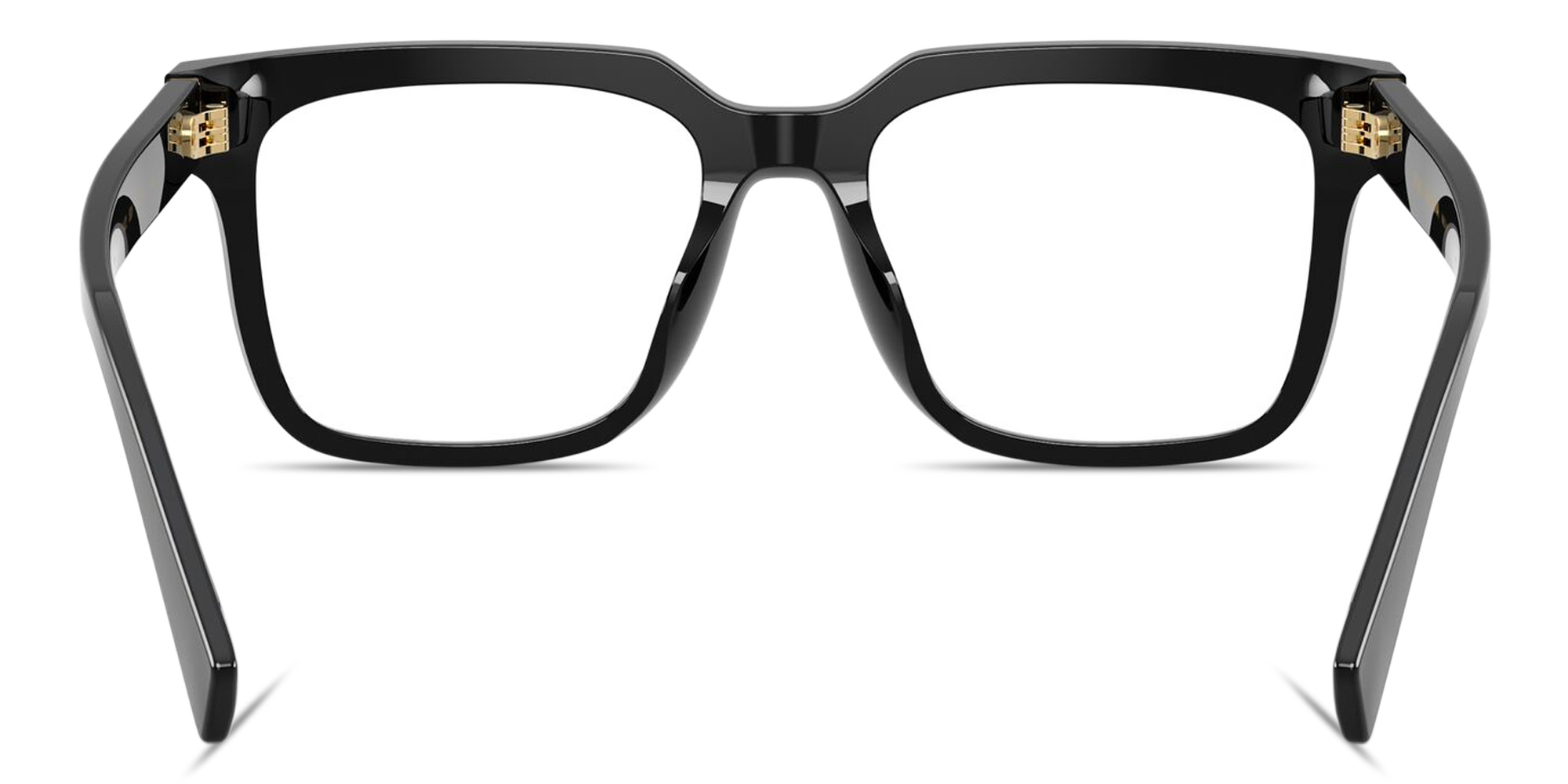 Shop Dolce & Gabbana Logo Lettering Square Eyeglasses in Black online.