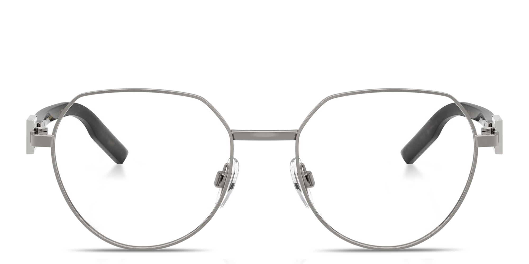 Shop Dolce & Gabbana Logo Signature Panthos Eyeglasses in Gunmetal online.