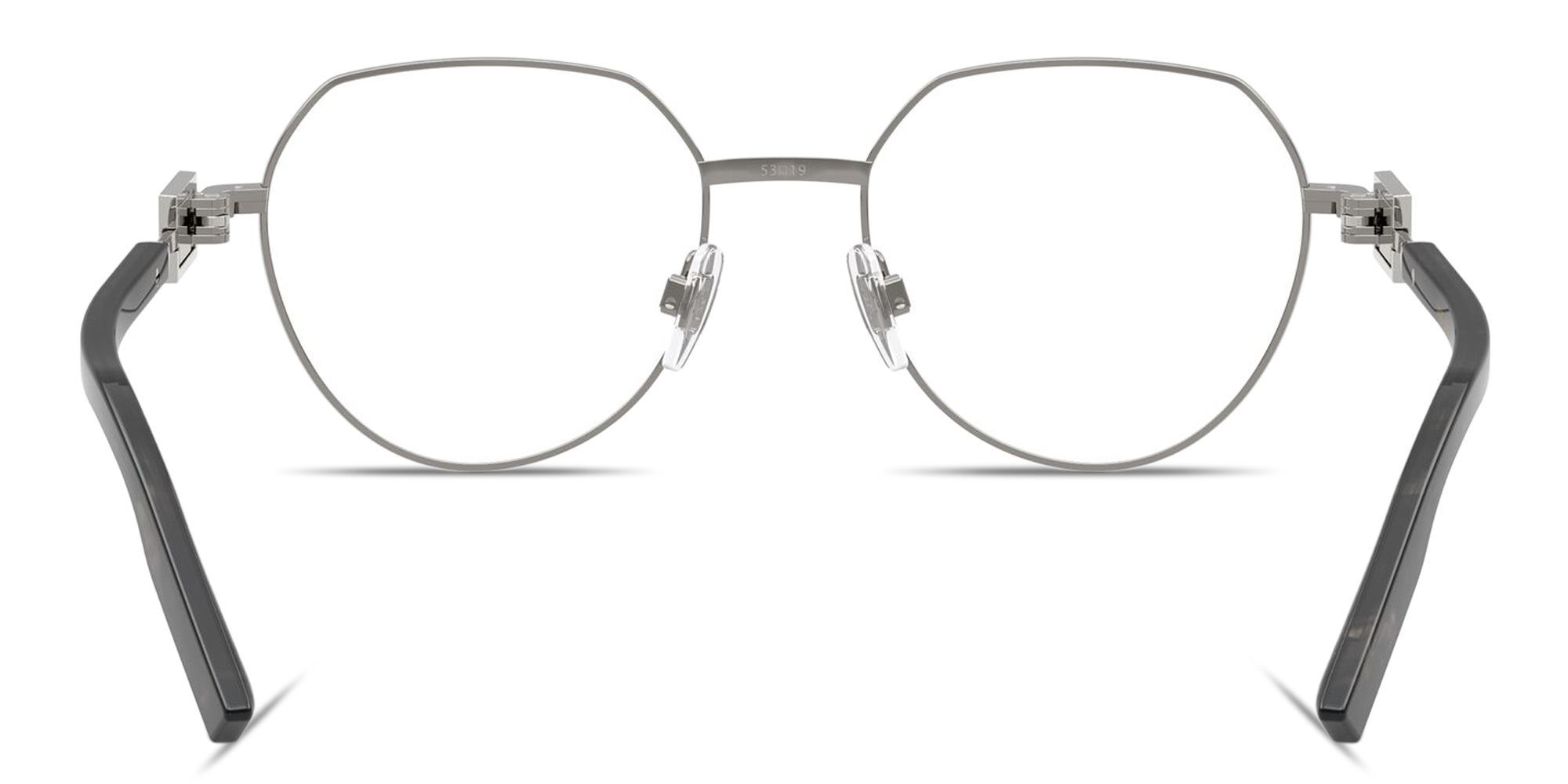 Shop Dolce & Gabbana Logo Signature Panthos Eyeglasses in Gunmetal online.
