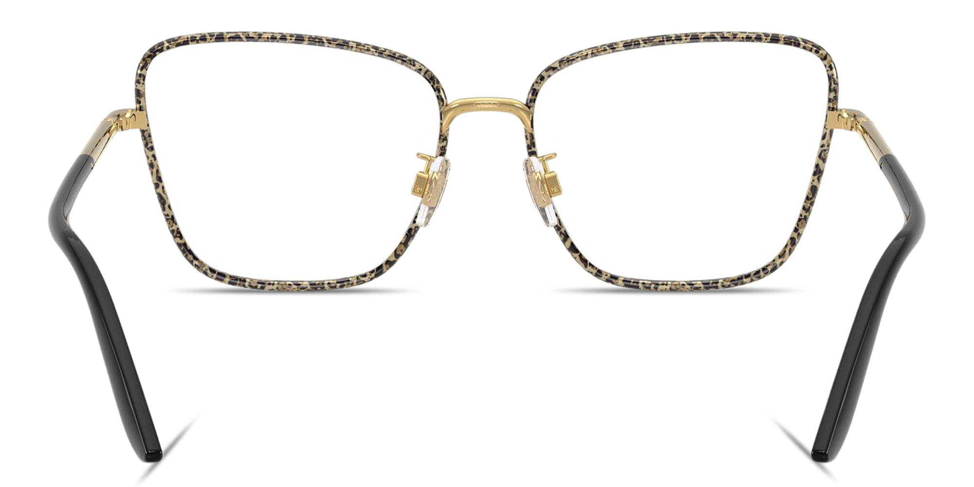 Shop Dolce & Gabbana Logo Lettering Wide Cat-Eye Eyeglasses in Gold online.
