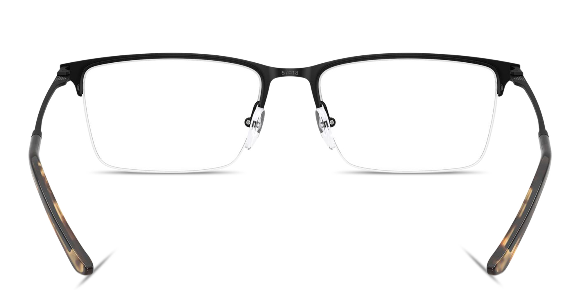 Emporio Armani Half-Rim Wide Rectangle Eyeglasses in Black – Product Photo 4