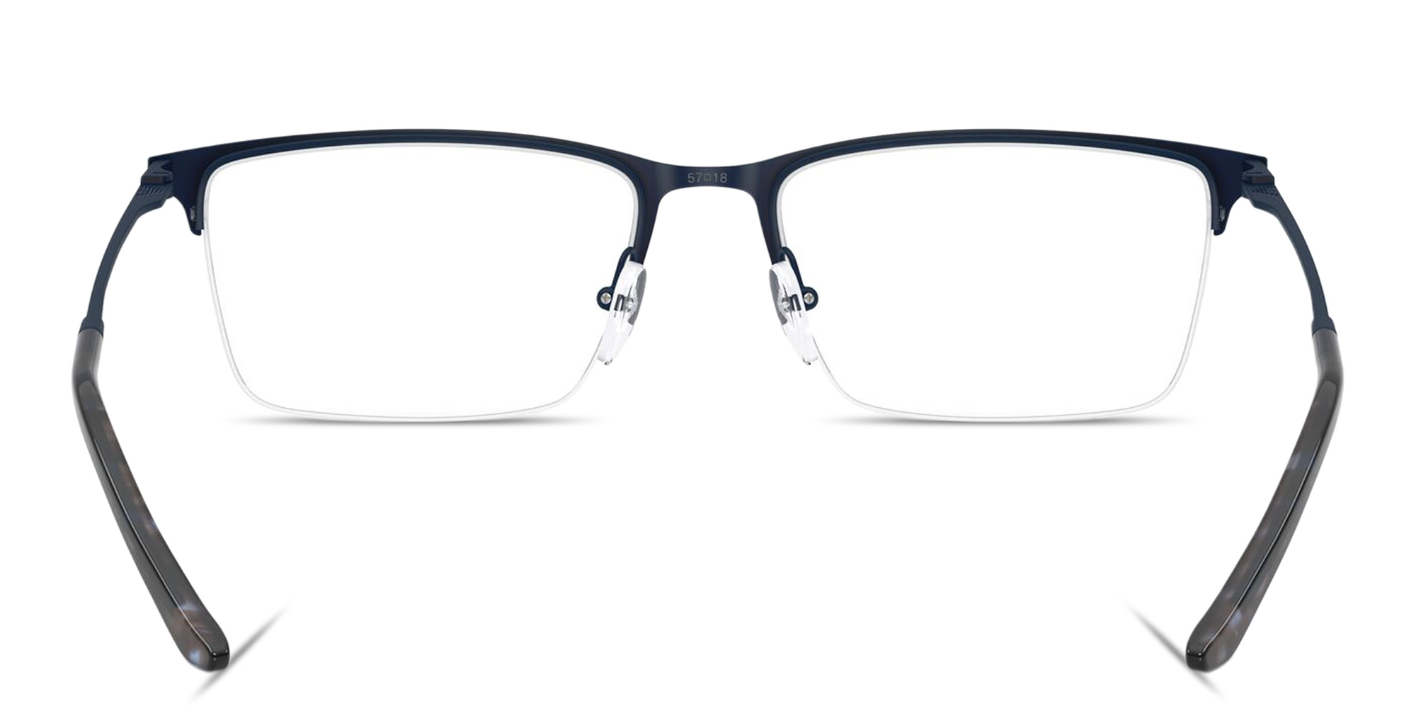 Emporio Armani Half-Rim Wide Rectangle Eyeglasses in Blue – Product Photo 4