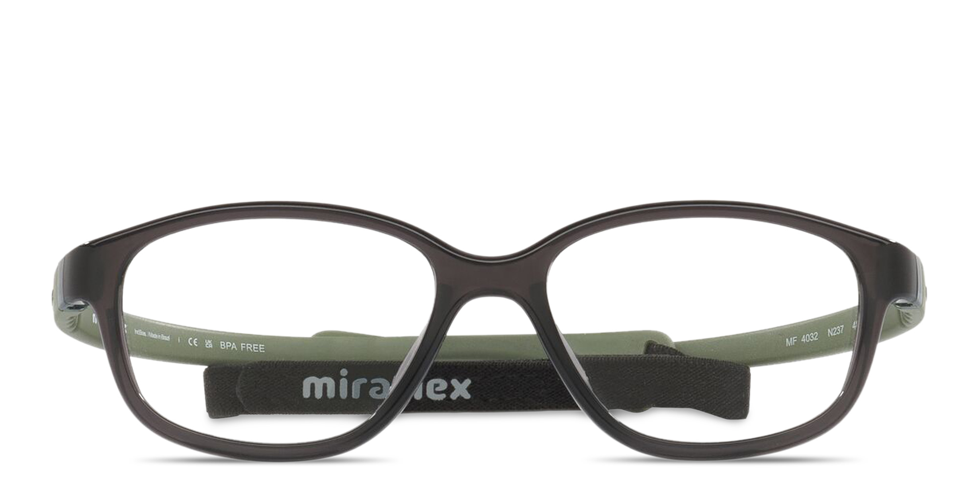 Shop Mira Flex Logo Kids Rectangle Eyeglasses in Grey online.