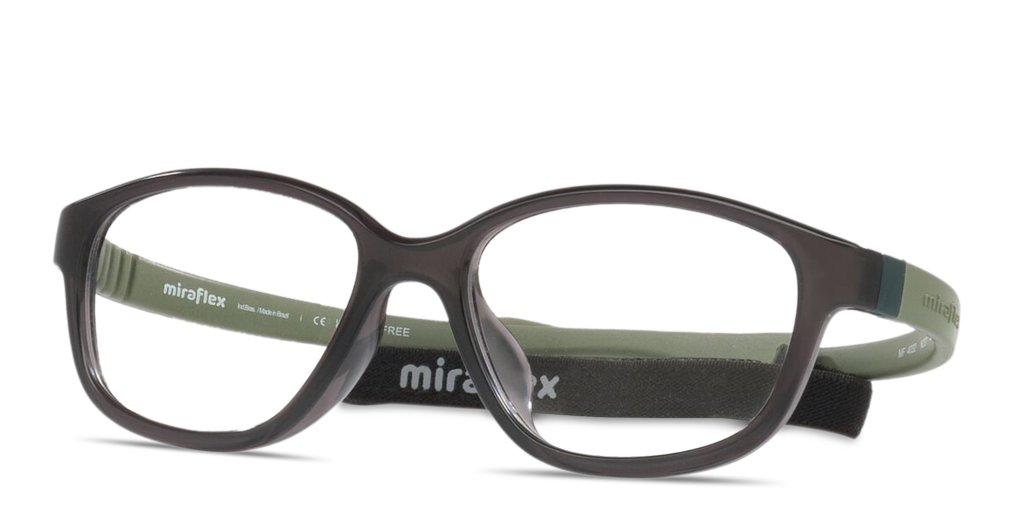 Shop Mira Flex Logo Kids Rectangle Eyeglasses in Grey online.