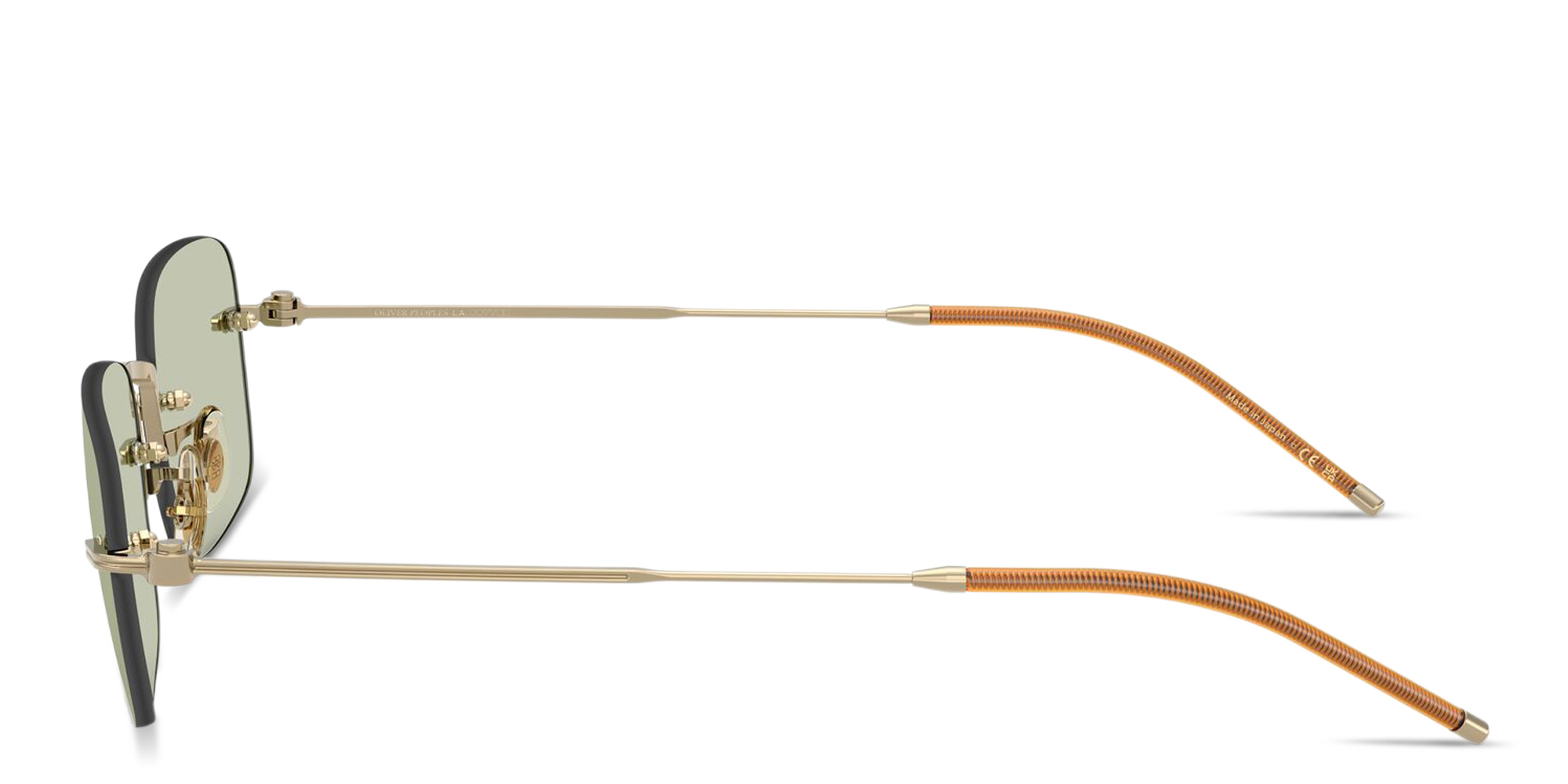 Shop OLIVER PEOPLES Unisex Rimless Rectangle Eyeglasses in Gold online.