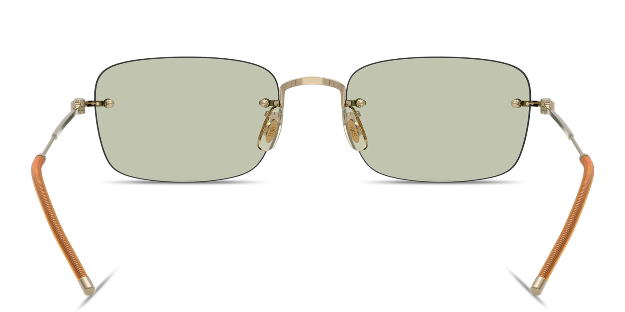 Shop OLIVER PEOPLES Unisex Rimless Rectangle Eyeglasses in Gold online.