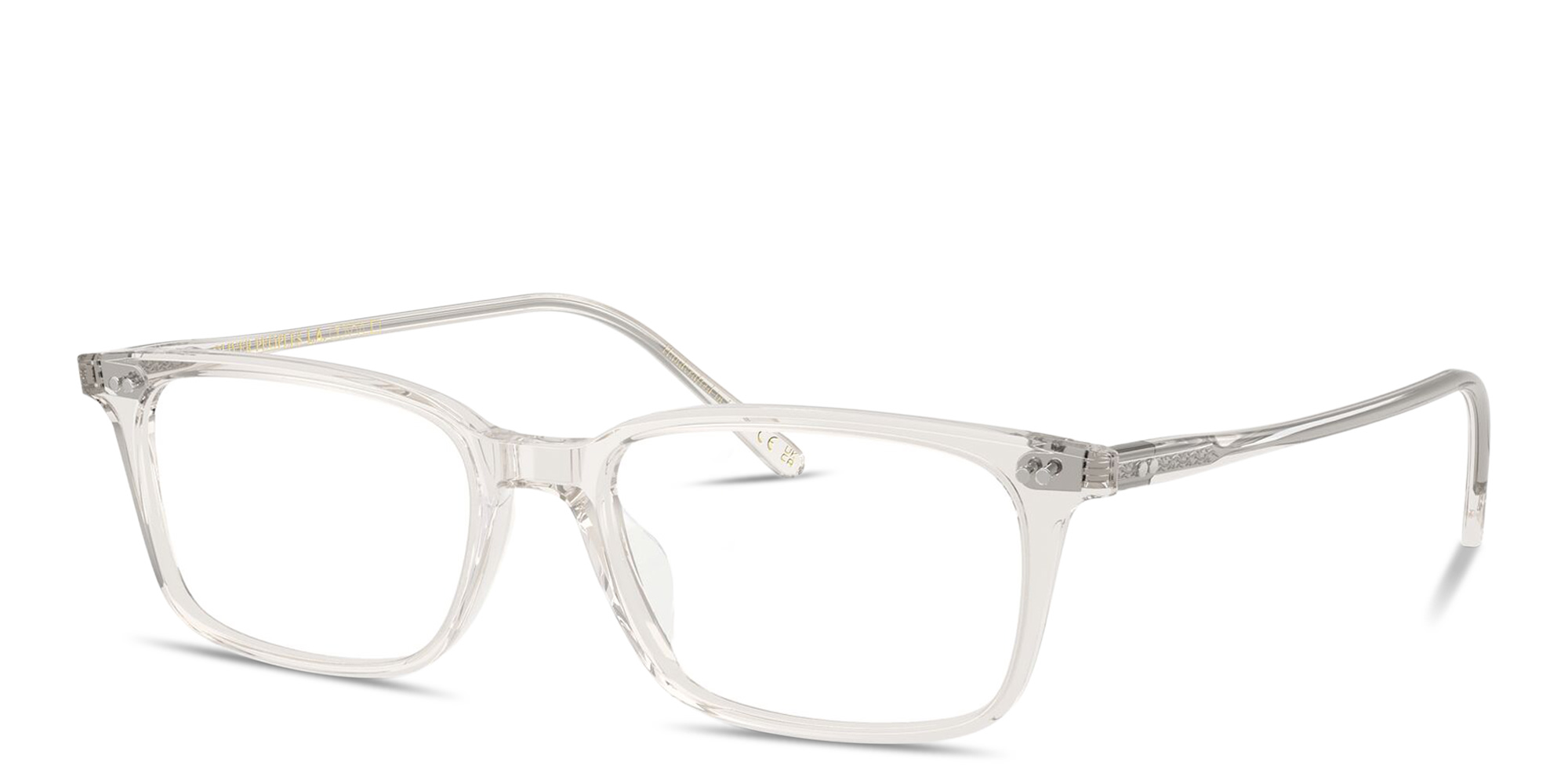 Shop OLIVER PEOPLES Neylan Rectangle Eyeglasses in Transparent Grey online.