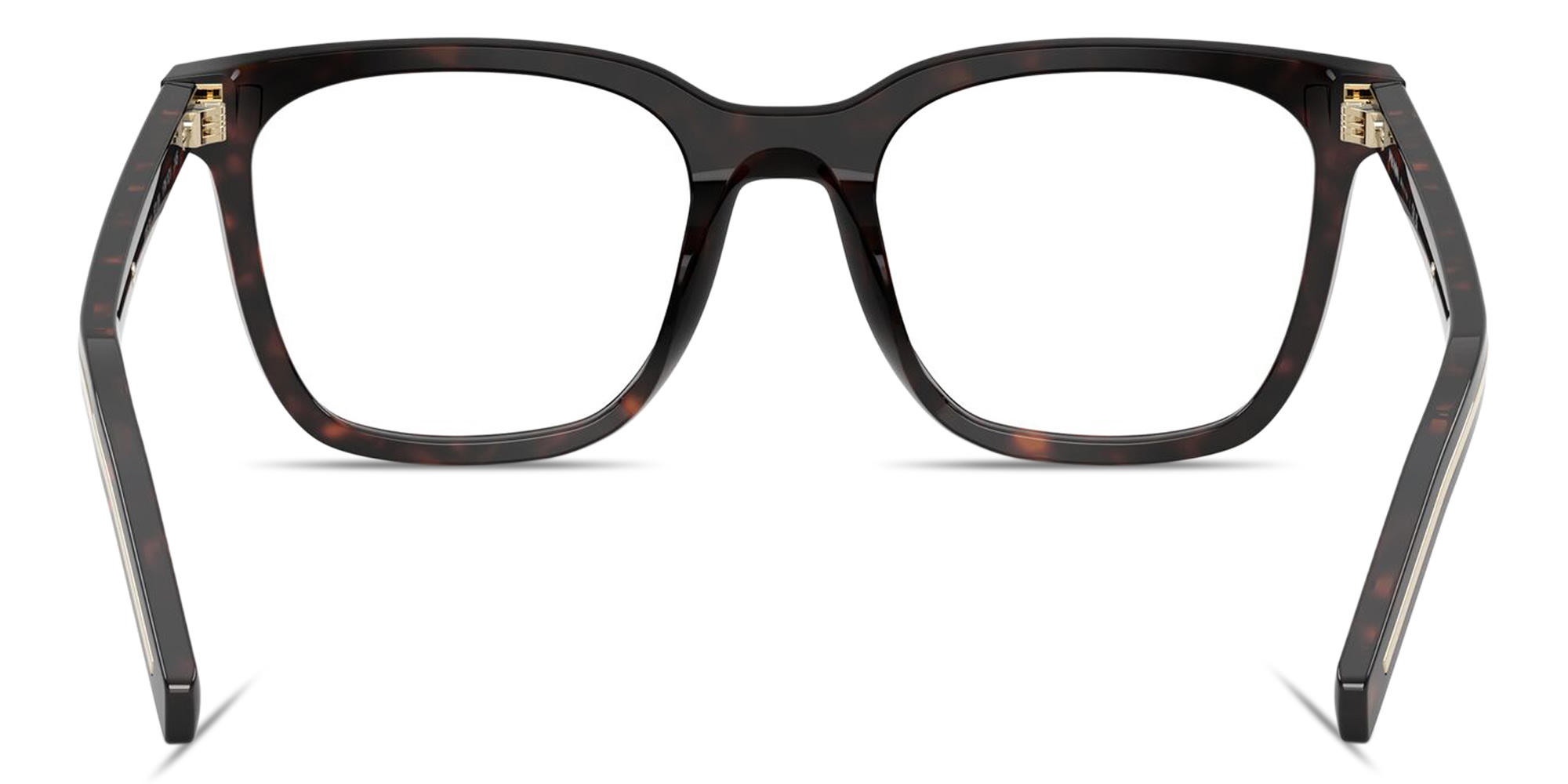 Shop PRADA Logo Lettering Square Eyeglasses in Tortoise online.