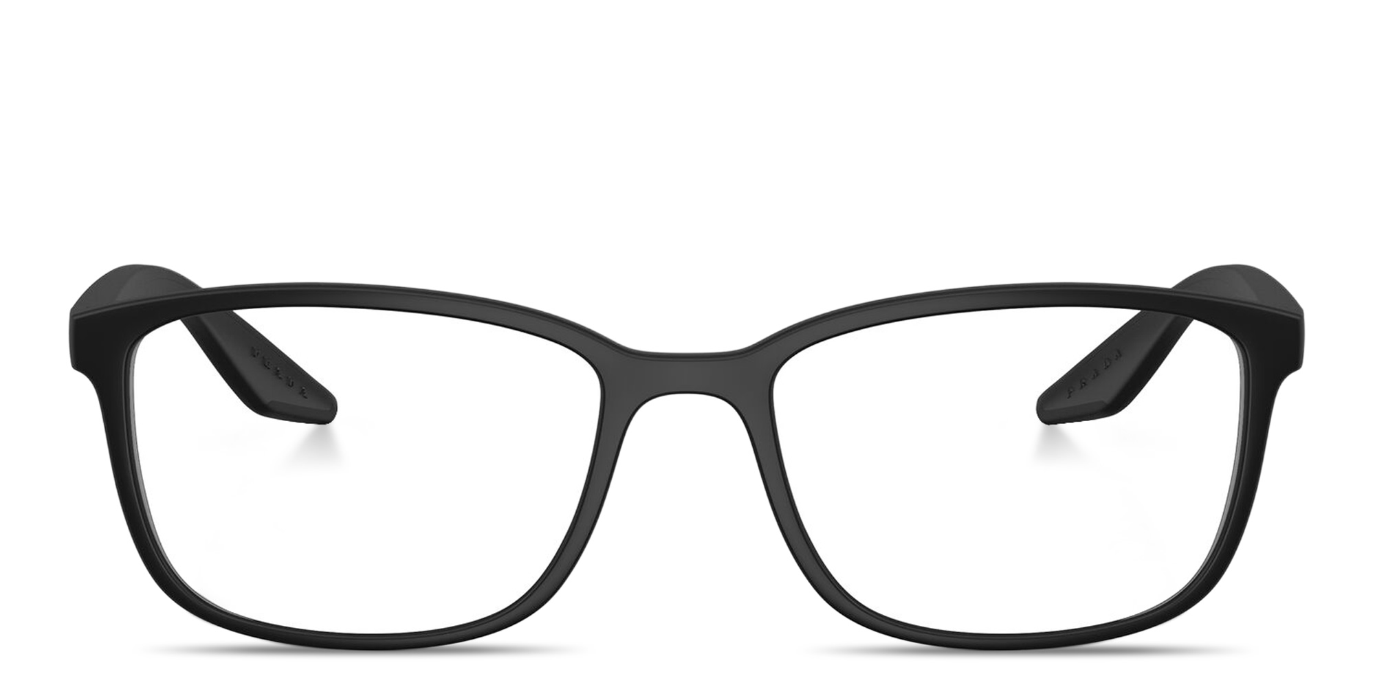 Shop Prada Linea Rossa Logo Signature Wide Pillow Eyeglasses in Black online.