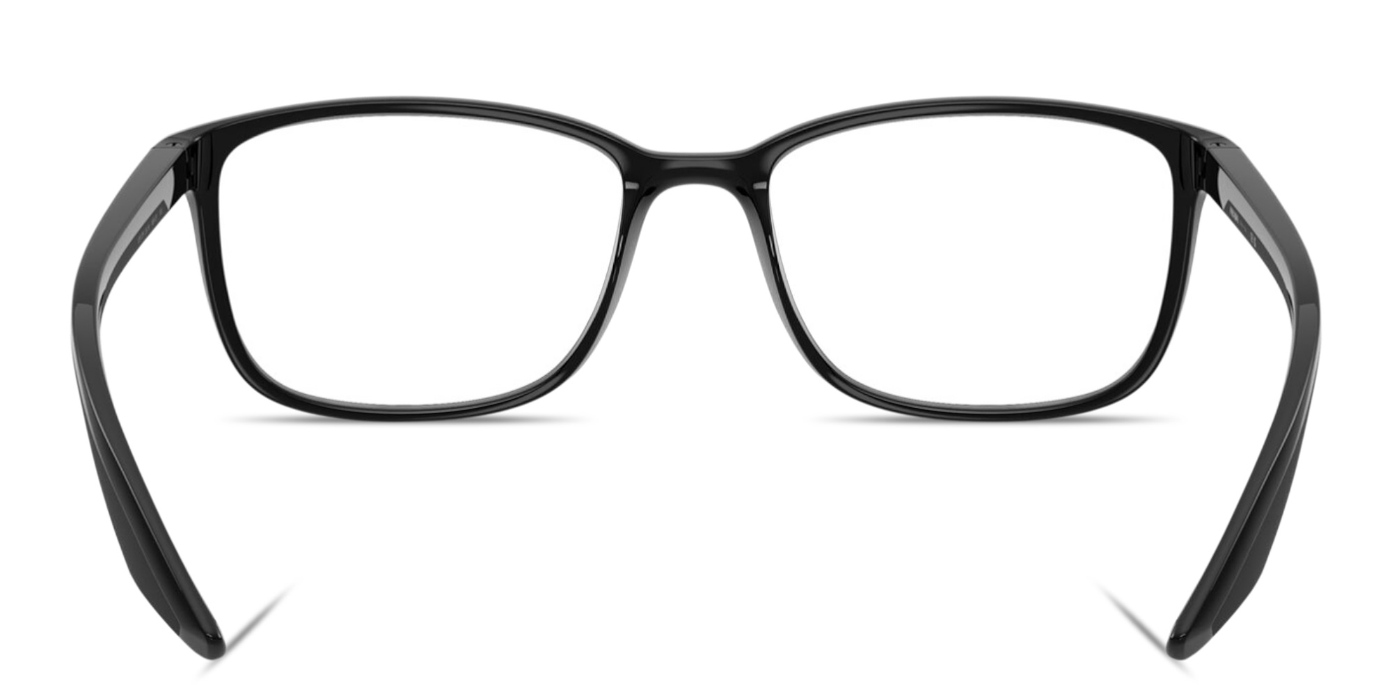 Shop Prada Linea Rossa Logo Signature Wide Pillow Eyeglasses in Shiny Black online.