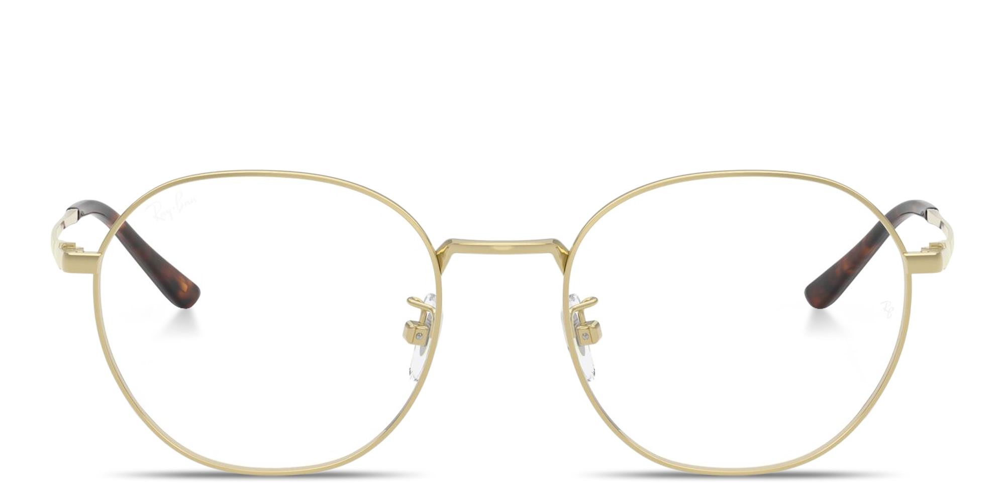 Shop Ray-Ban Engraved Logo Unisex Square Eyeglasses in Pale Gold online.
