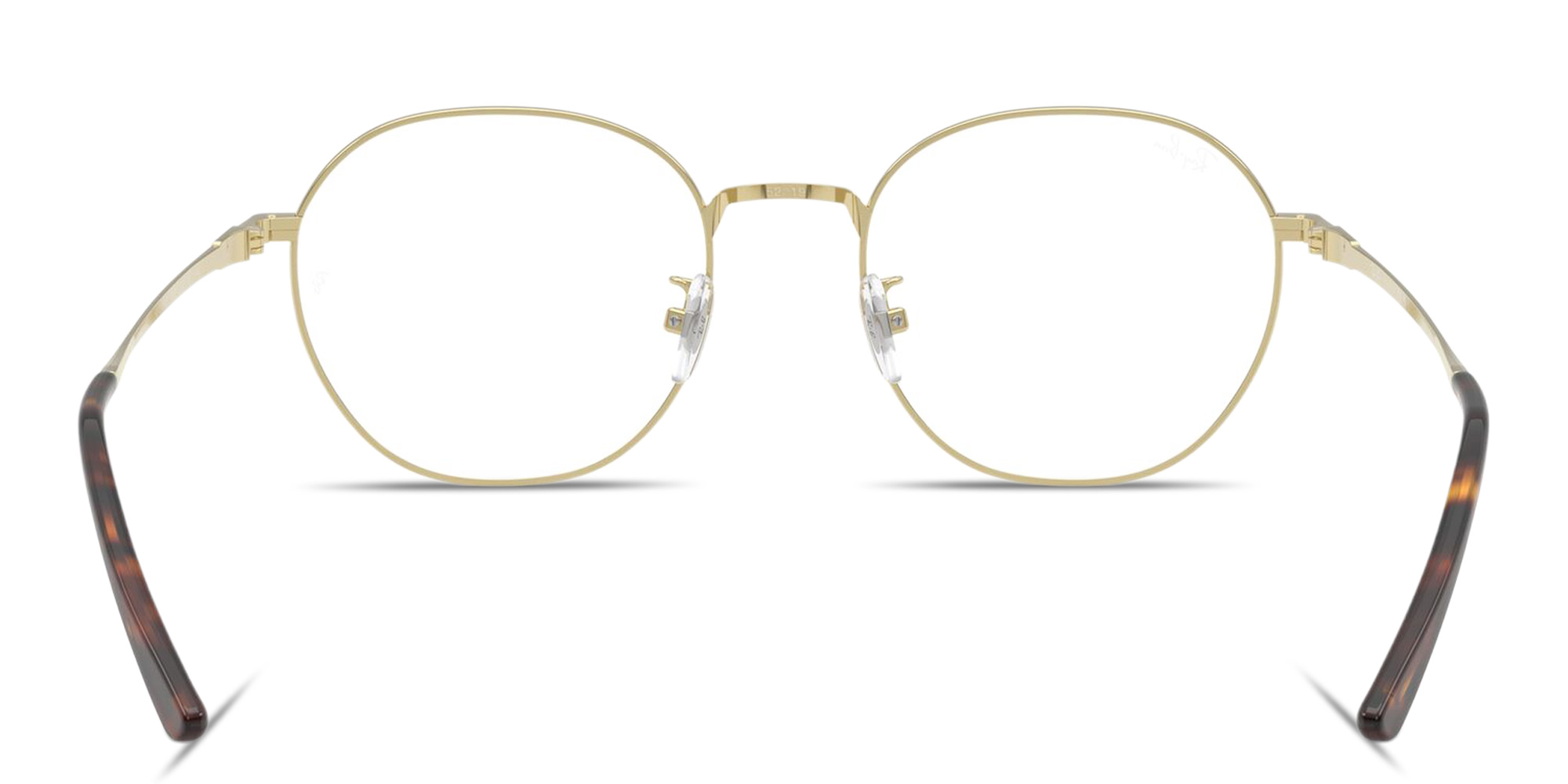 Shop Ray-Ban Engraved Logo Unisex Square Eyeglasses in Pale Gold online.