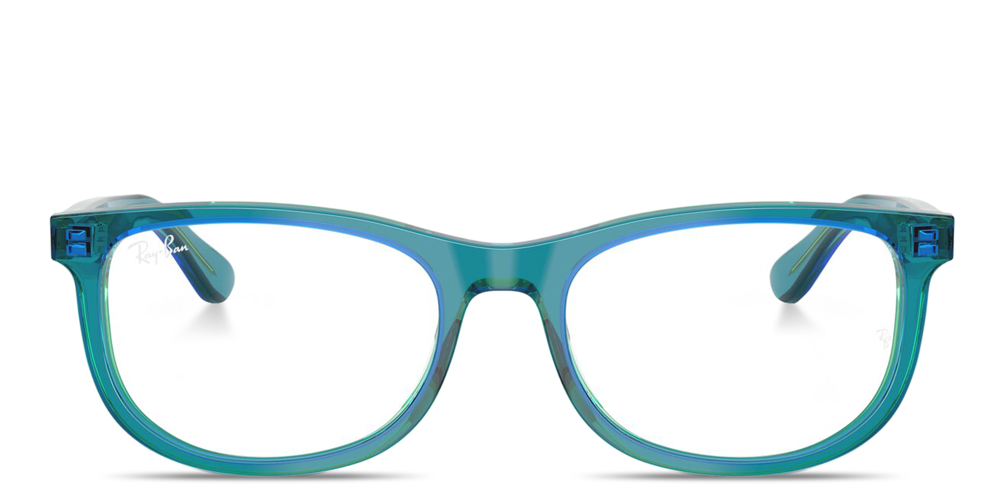 Shop Ray-Ban Junior Optics Kids Pillow Eyeglasses in Transparent Blue online.