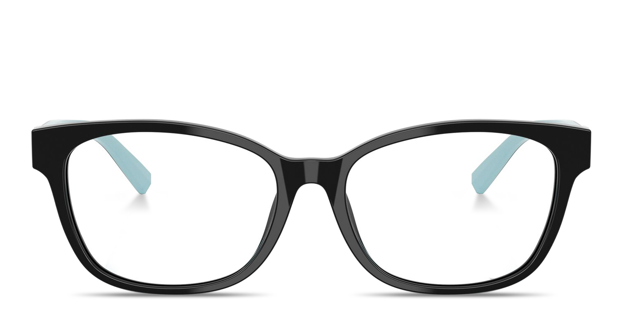 Shop TIFFANY T Motif Wide Square Eyeglasses in Black online.