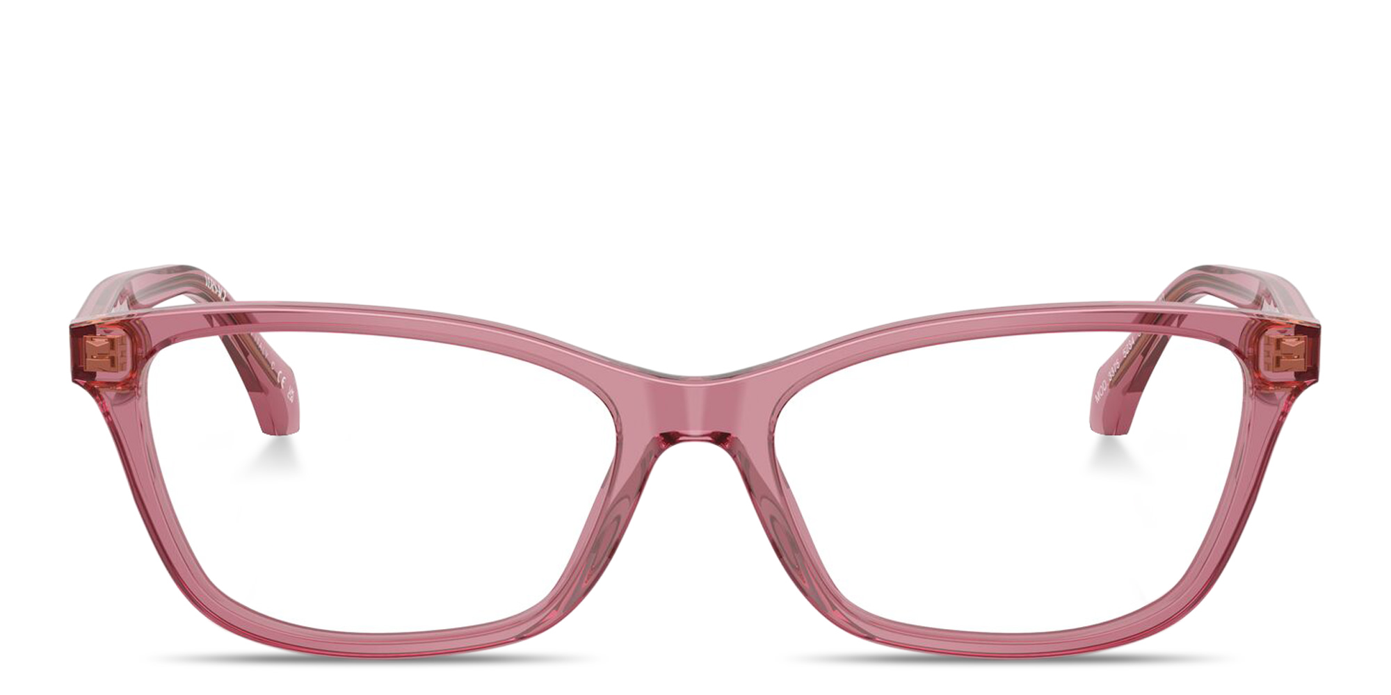 VERSACE Logo Signature Cat-Eye Eyeglasses in Transparent Red – Product Photo 1