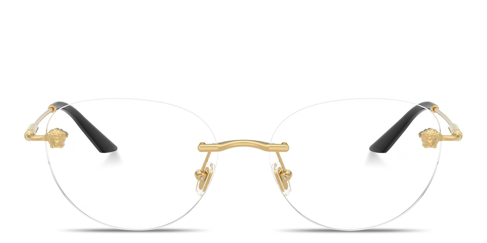 VERSACE Medusa Wide Rimless Round Eyeglasses in Gold – Product Photo 1