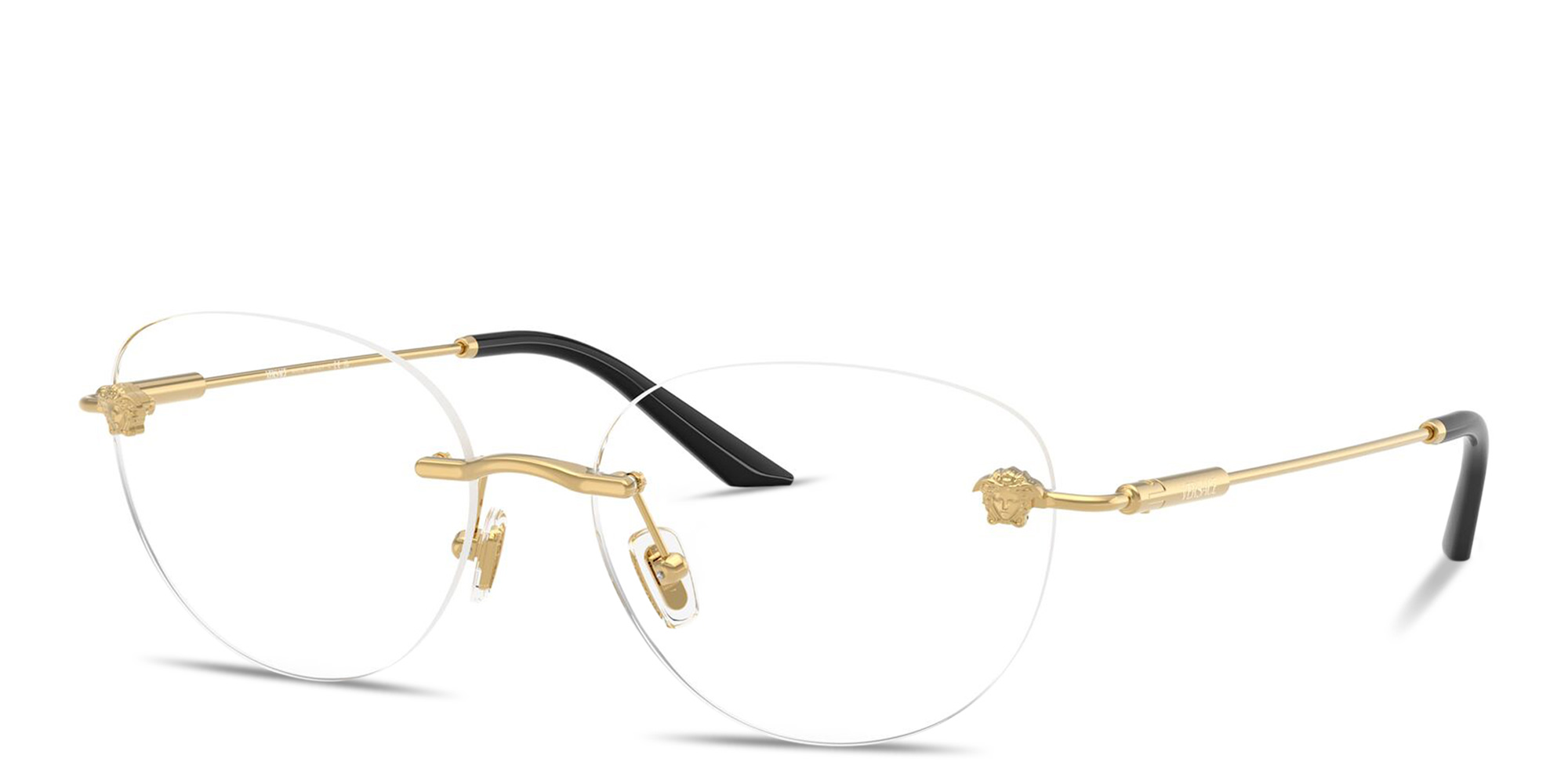 VERSACE Medusa Wide Rimless Round Eyeglasses in Gold – Product Photo 2