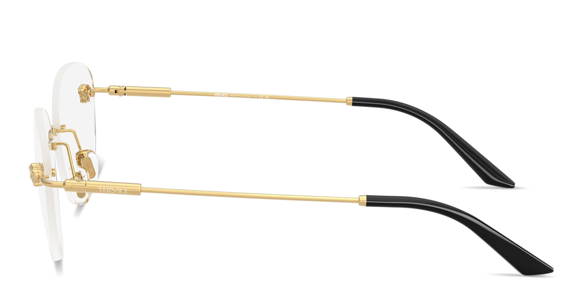 VERSACE Medusa Wide Rimless Round Eyeglasses in Gold – Product Photo 3