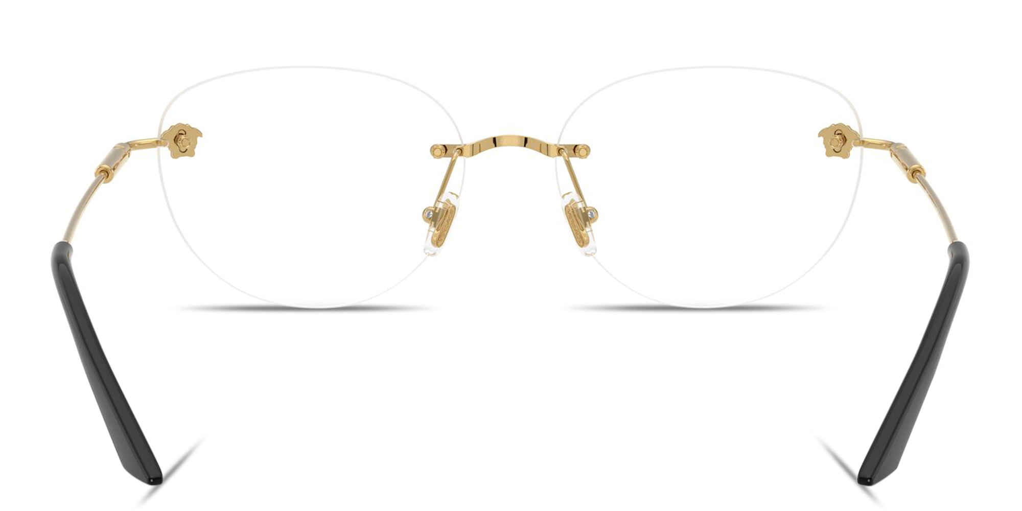 VERSACE Medusa Wide Rimless Round Eyeglasses in Gold – Product Photo 4