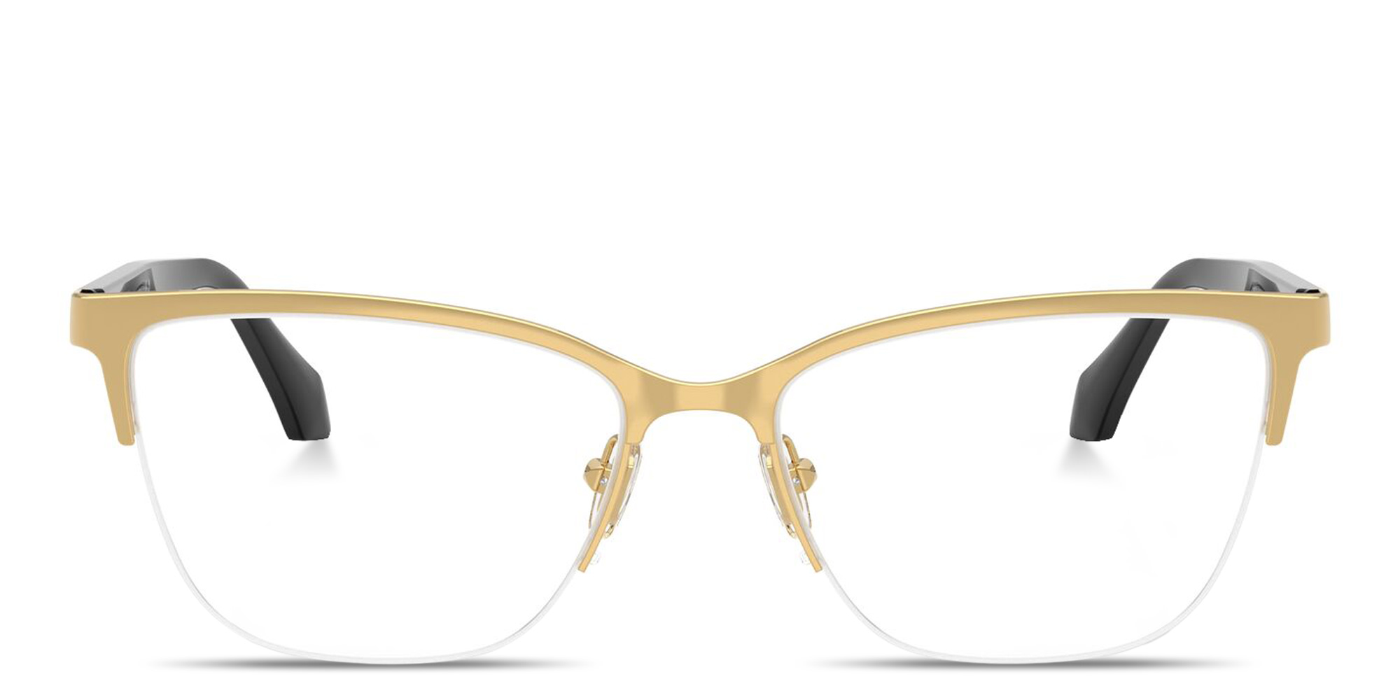 VERSACE Logo Signature Half-Rim Cat-Eye Eyeglasses in Gold – Product Photo 1