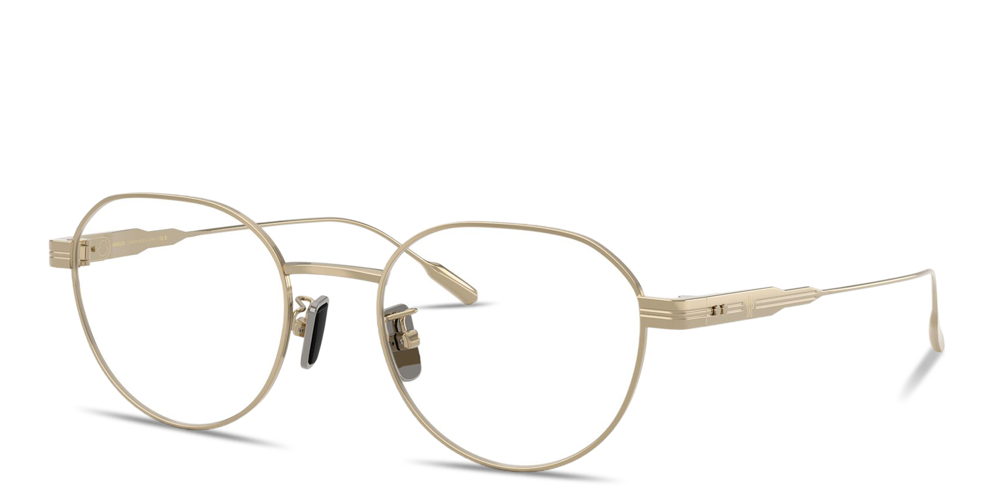 تسوق نظارات طبية دائرية للجنسين بتوقيع العلامة مونكلير بلون ذهبي أونلاين.