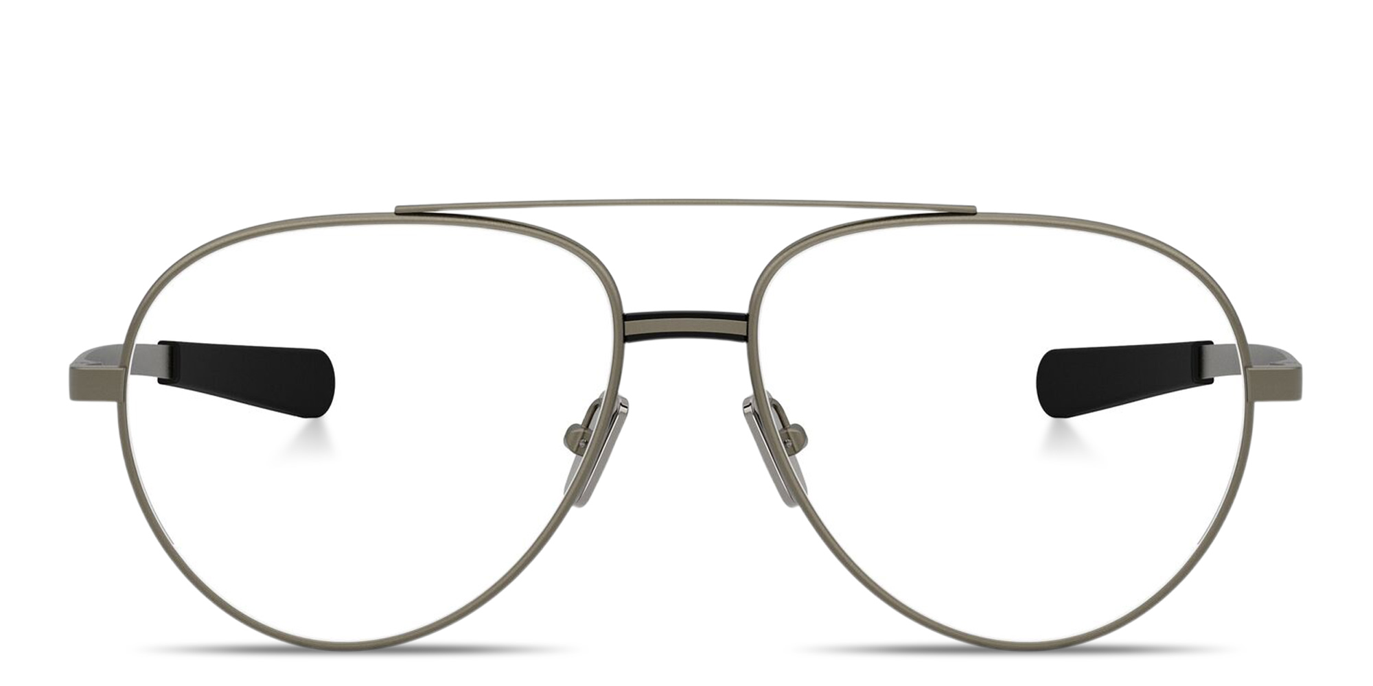 Shop Moncler Logo Signature Unisex Wide Pilot Eyeglasses in Matte Anthracite online.